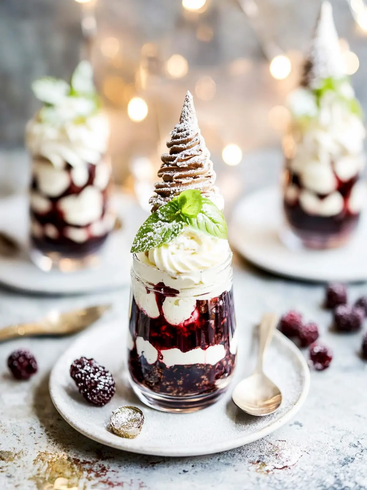 Schichtdessert – Wintertraum mit weißer Creme und Beeren