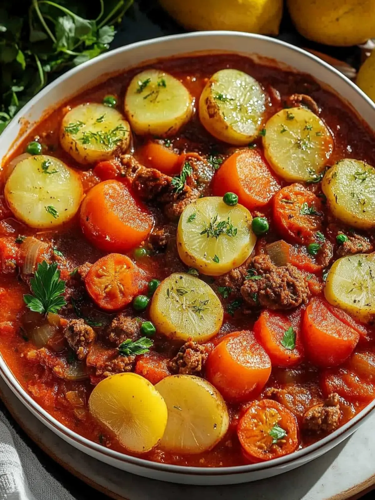 Eintopf mit Hackbällchen und Perlcouscous für jeden Tag 4 Eintopf mit Hackbällchen und Perlcouscous