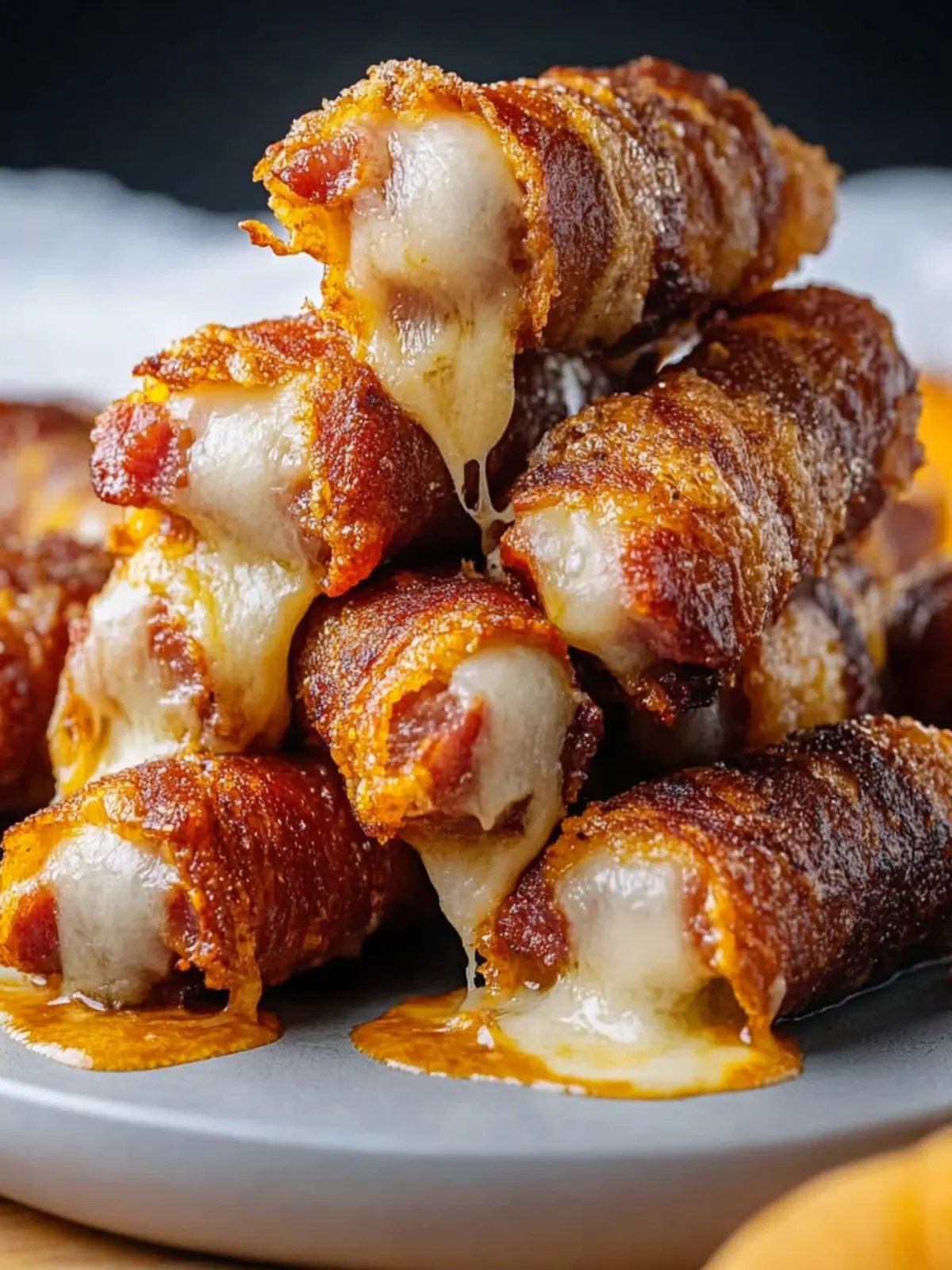 Krosse Speck-Mozzarella-Stäbchen für Snack-Fans 2 Speck-Mozzarella-Stäbchen