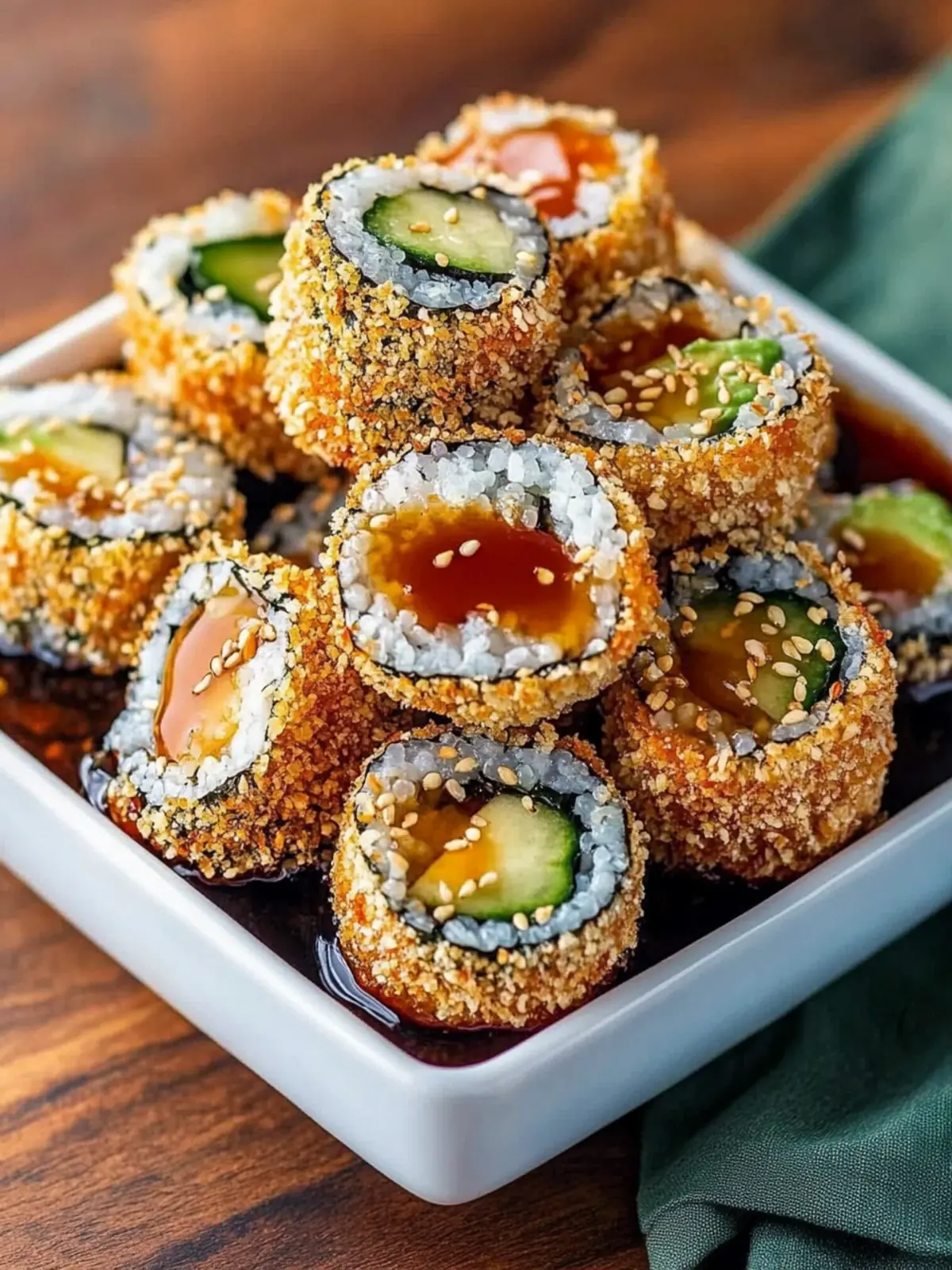 Knusprige Sushi-Rollen im Double-Crust Style 2 Knusprige Sushi-Rollen