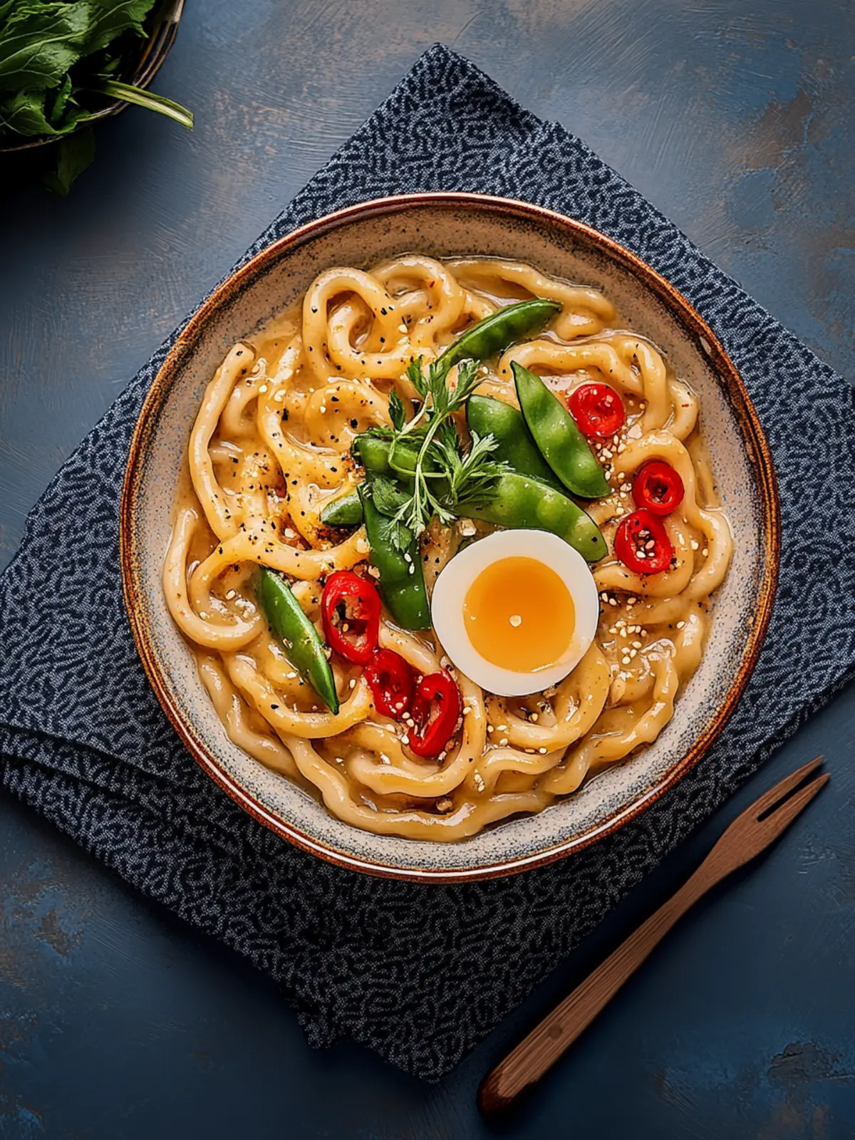 Asiatische Udon-Nudelpfanne mit Erdnusssauce und Chili 3 Asiatische Udon-Nudelpfanne mit Erdnusssauce und Chili