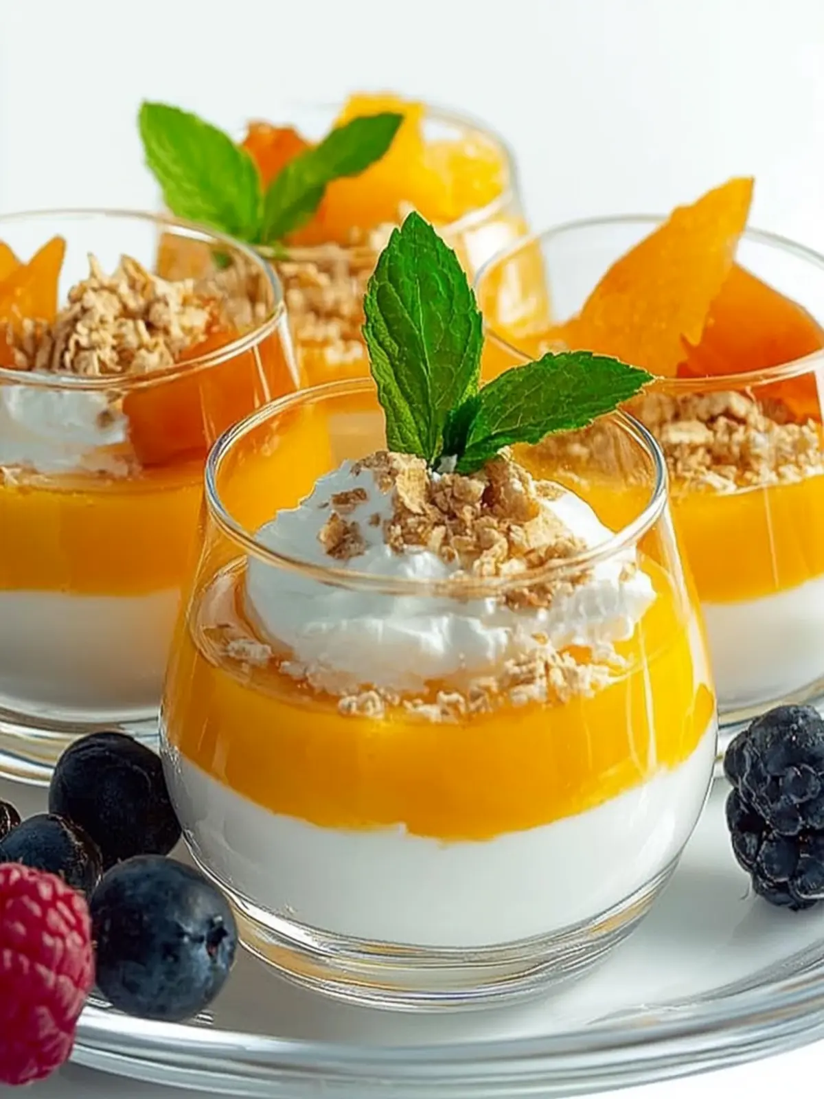 Orangen Käsekuchen Dessert im Glas