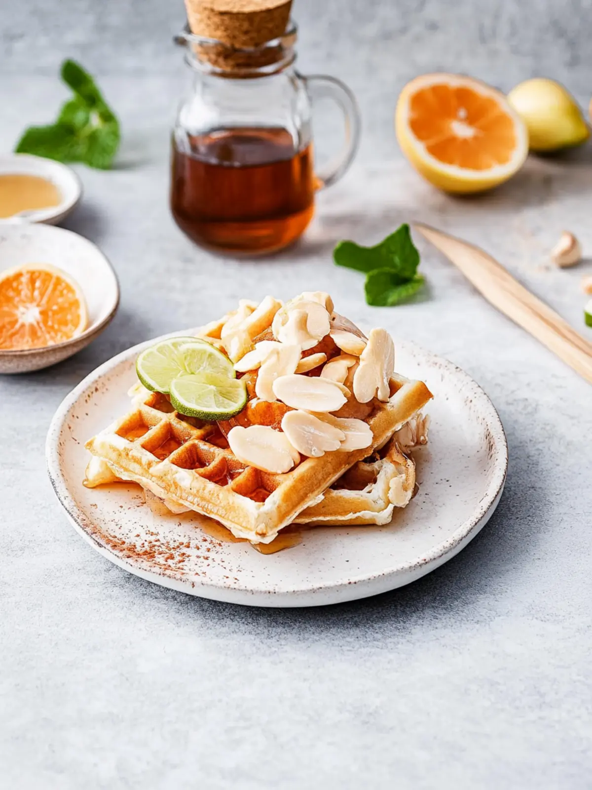 Bananenwaffeln mit Joghurt und Honig genießen 2 Bananenwaffeln mit Joghurt und Honig