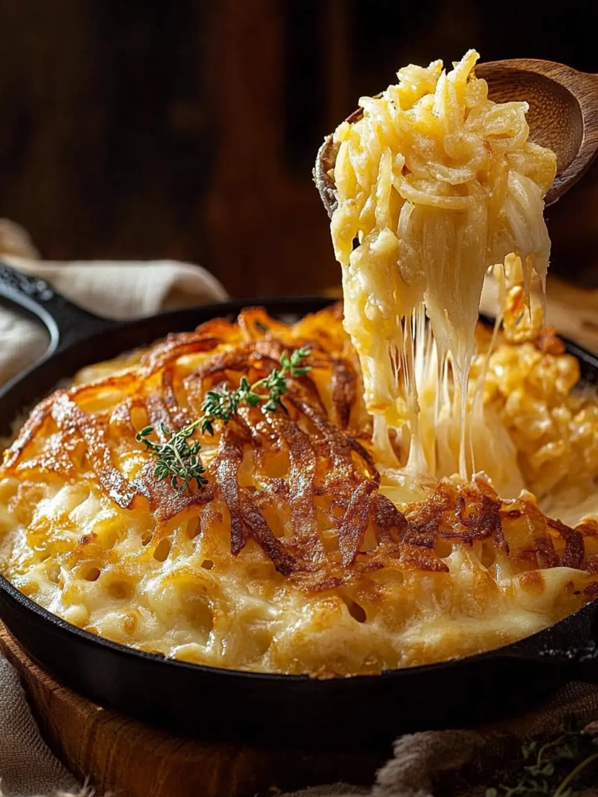 Cremige Käsespätzle mit knusprigen Röstzwiebeln 3 Creamy cheese spaetzle with crispy fried onions