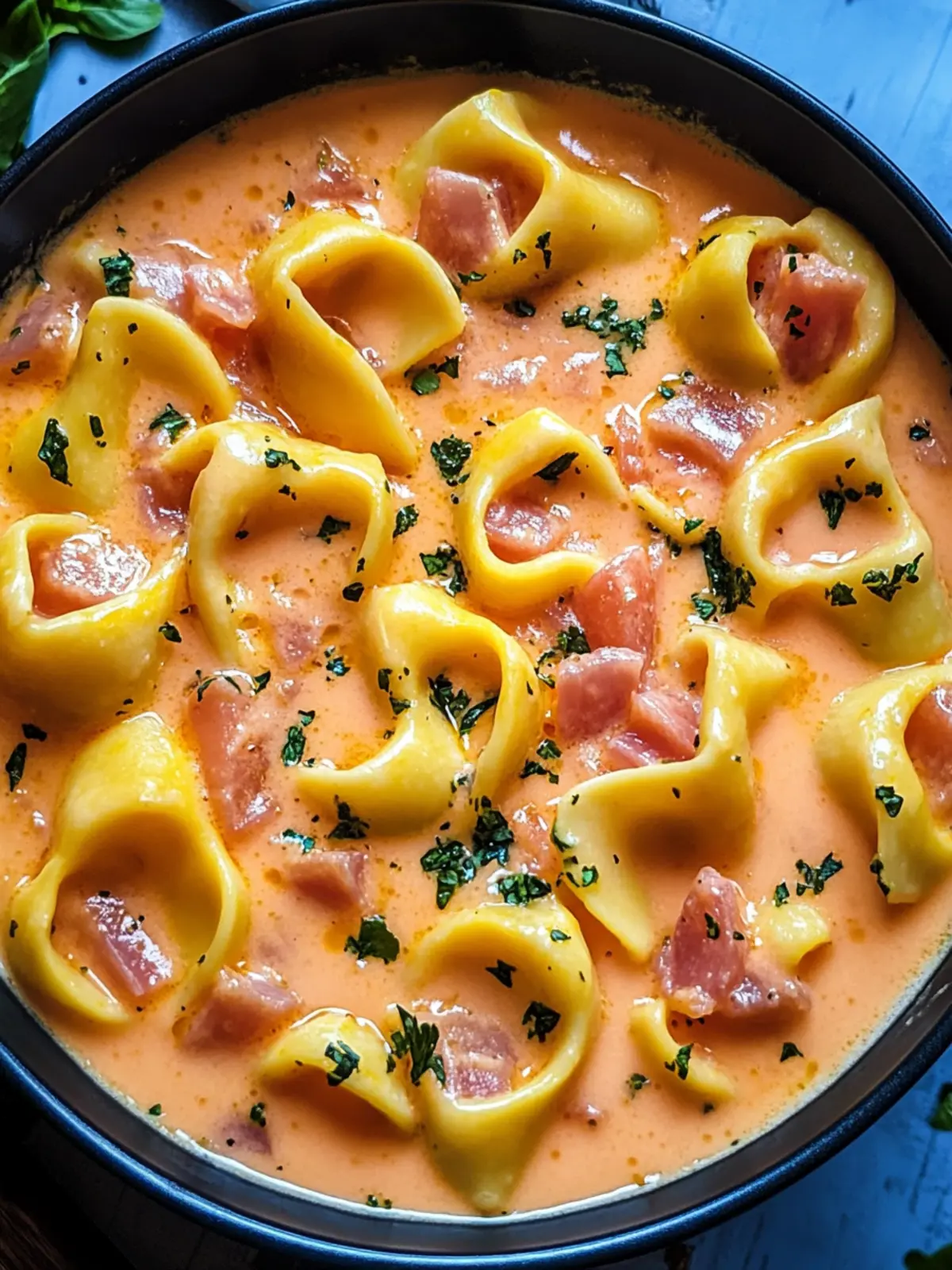 Cremige Tortellini mit Schinken-Käse-Soße
