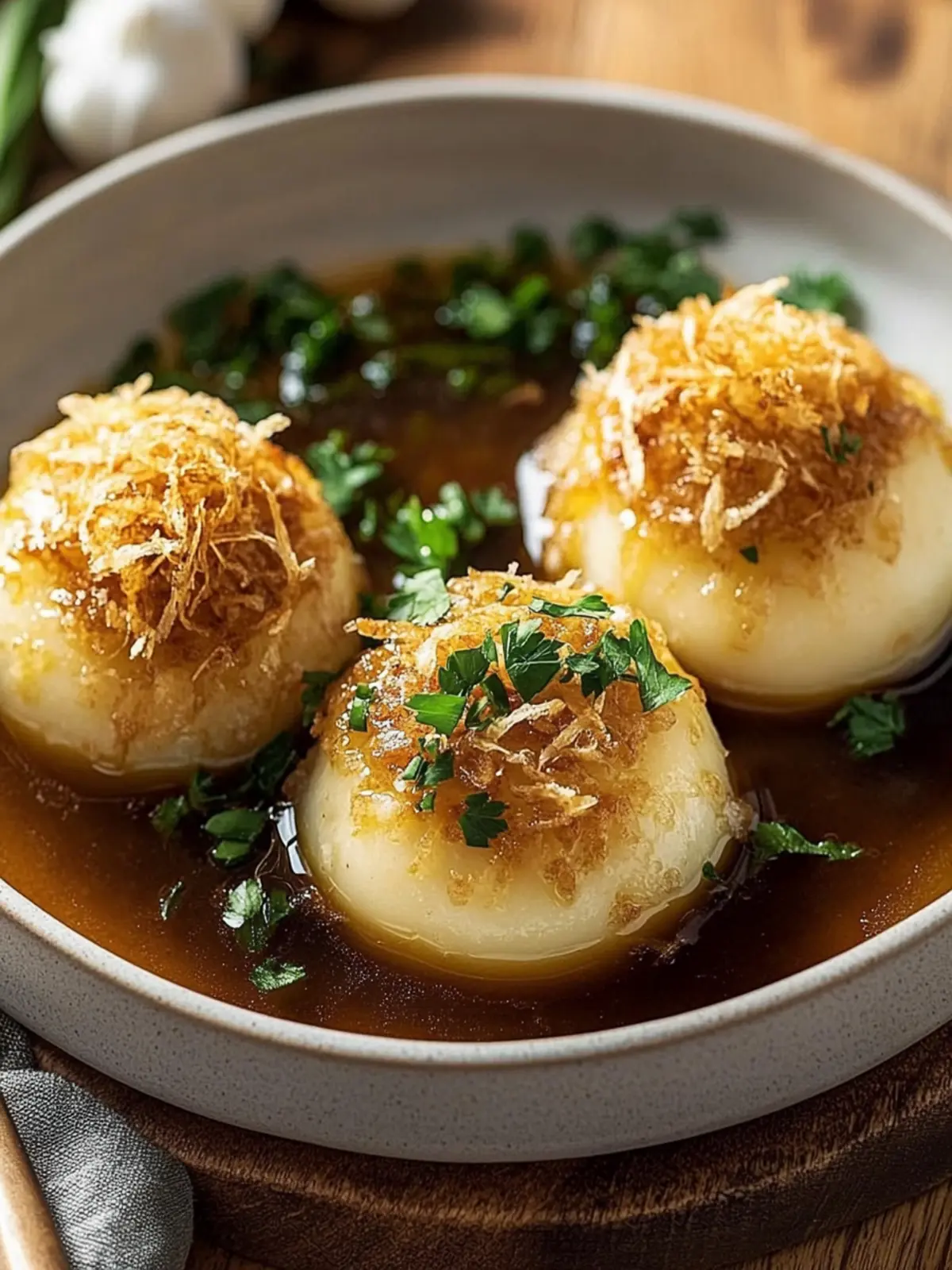Klassische Kartoffelklöße mit Zwiebelsoße Rezept 5 Classic potato dumplings with onion sauce