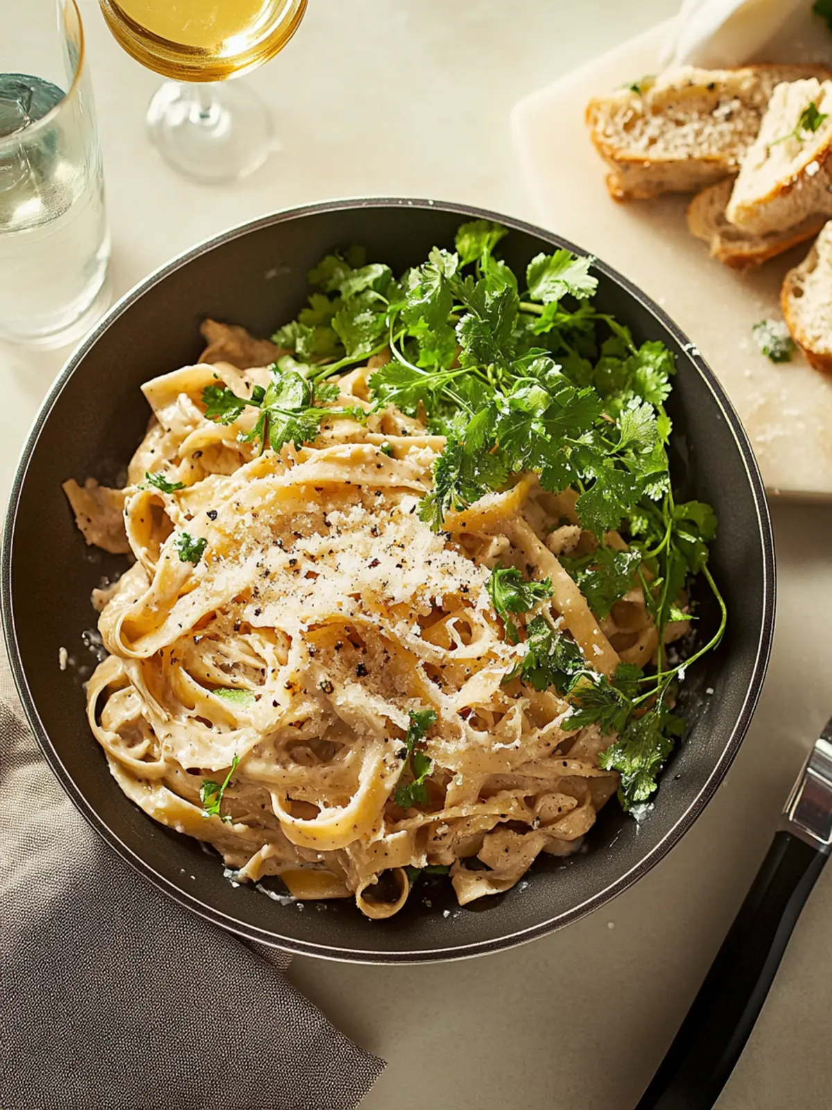 Cremige Knoblauch Pasta für ein schnelles Dinner 3 Cremige Knoblauch Pasta