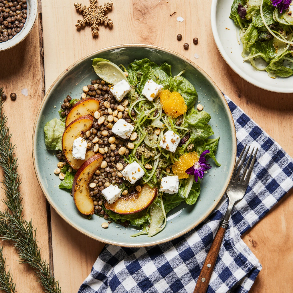 Weihnachtlicher Salat mit Birnen und Ziegenkäse 2 Weihnachtlicher Salat mit Birnen und Ziegenkäse