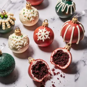 Kugel-Ornamente aus Kuchen für festliche Anlässe 2 Kugel-Ornamente aus Kuchen für festliche Anlässe