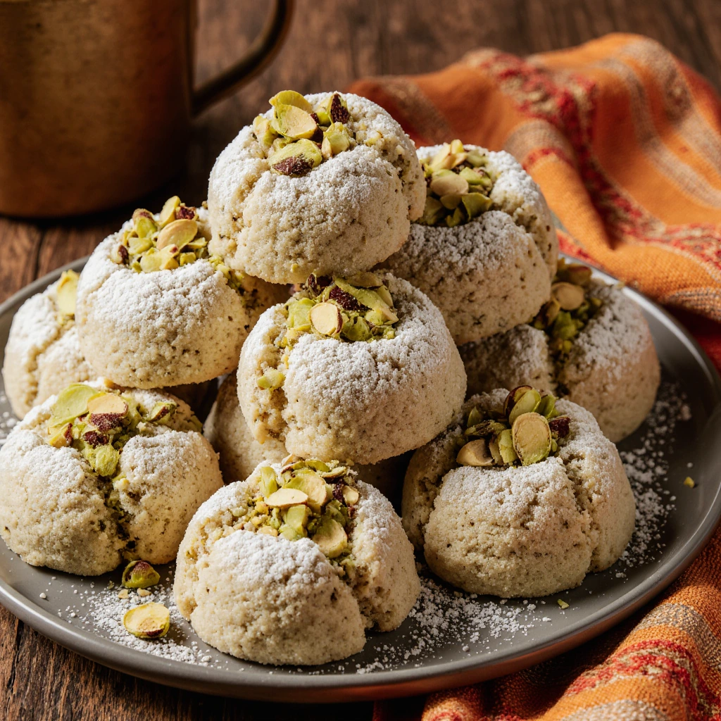 Zarte Pistazien-Mürbchen mit Puderzucker zaubern 2 Zarte Pistazien-Mürbchen mit Puderzucker zaubern