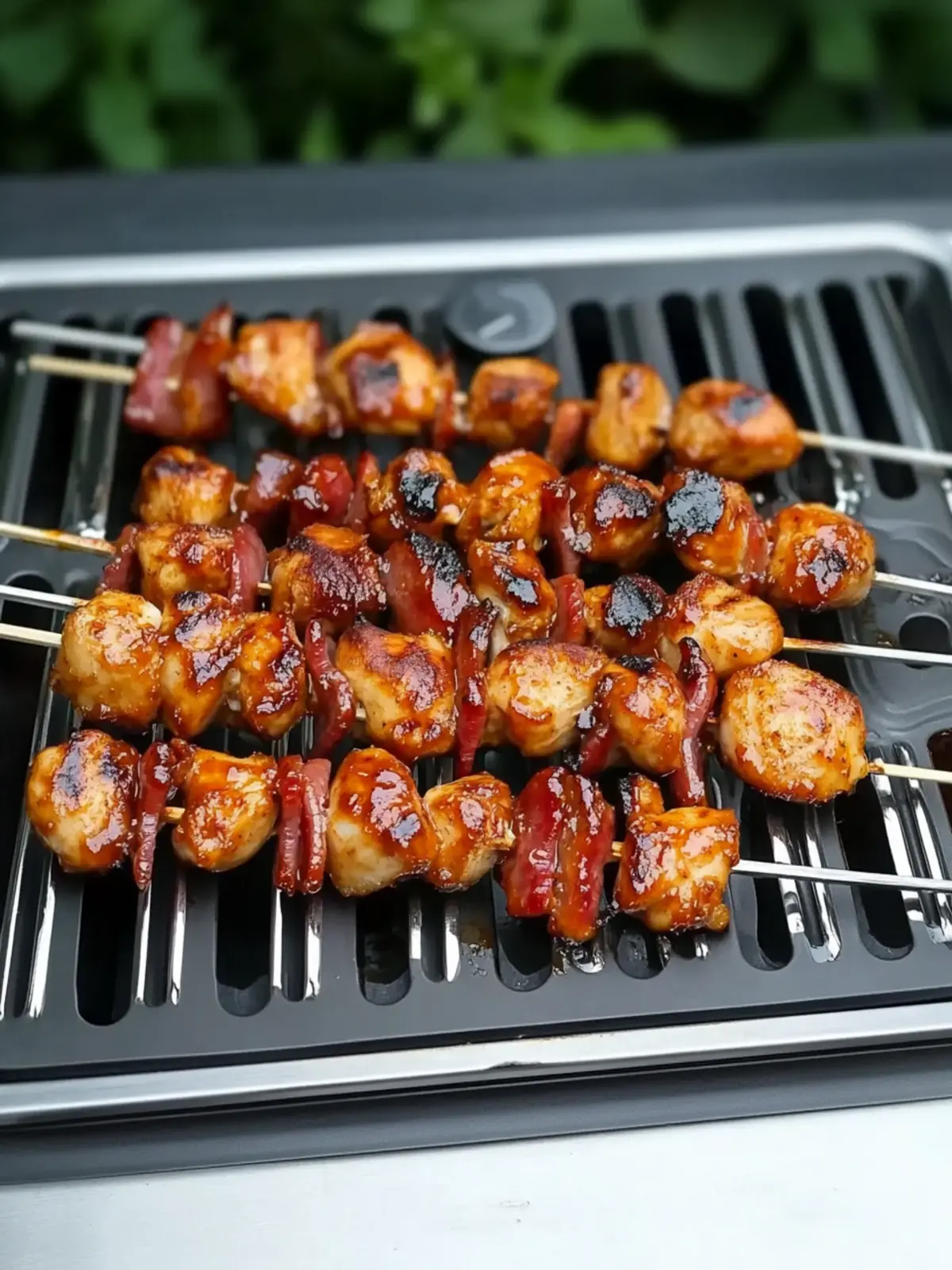 Gegrillte Honig-BBQ-Bacon-Hühnchen-Spieße einfach gemacht 5 Gegrillte Honig-BBQ-Bacon-Hühnchen-Spieße