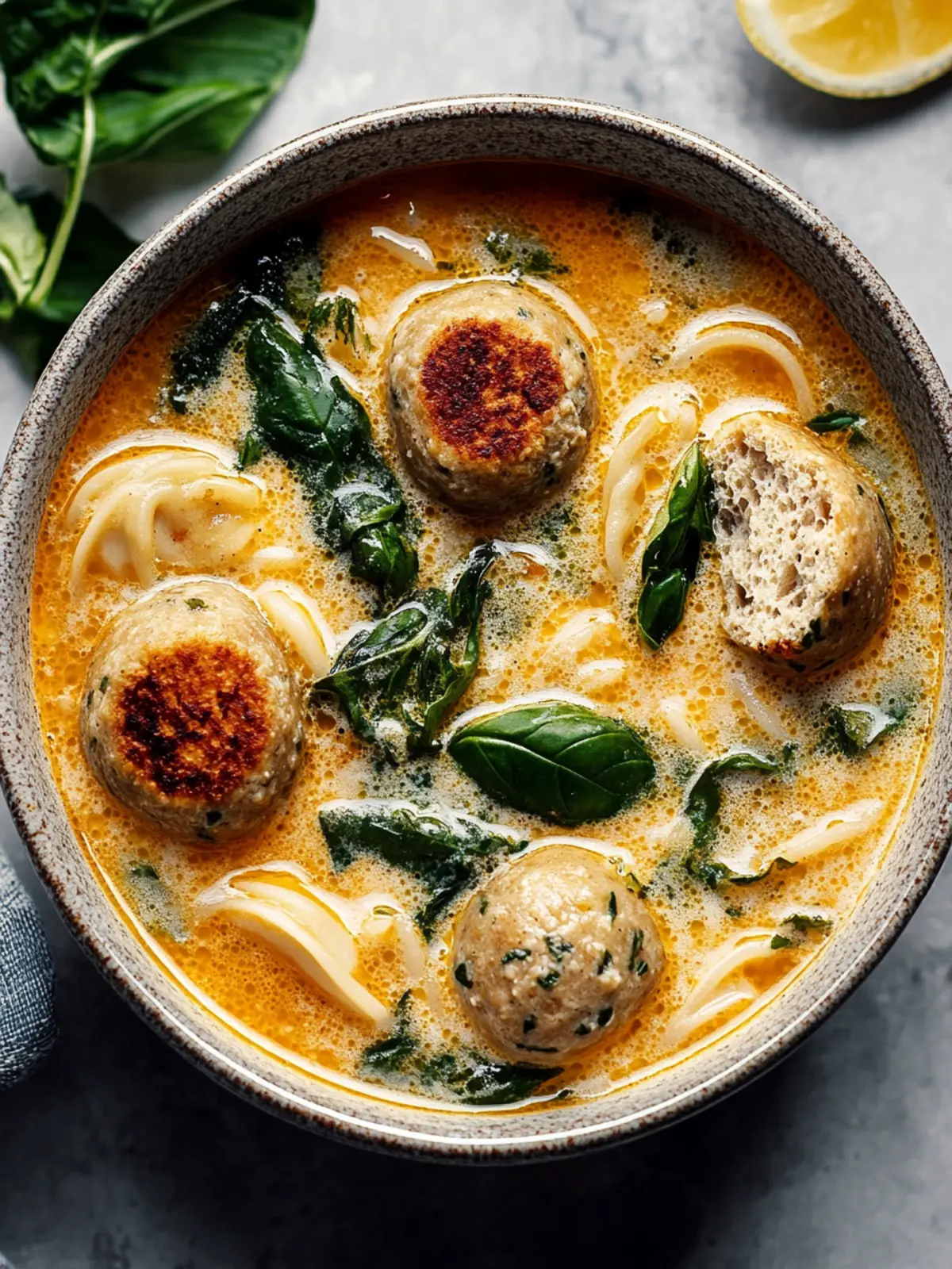 Cremige italienische Hackbällchensuppe für Gemütlichkeit 2 Cremige italienische Hackbällchensuppe