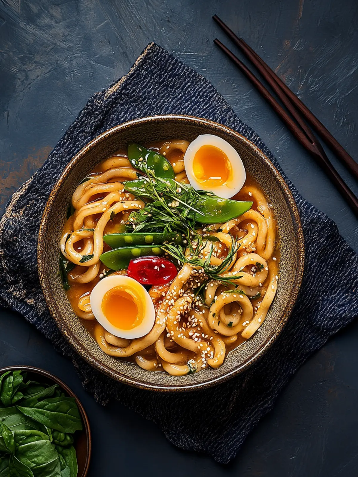 Asiatische Udon-Nudelpfanne mit Erdnusssauce und Chili 4 Asiatische Udon-Nudelpfanne mit Erdnusssauce und Chili