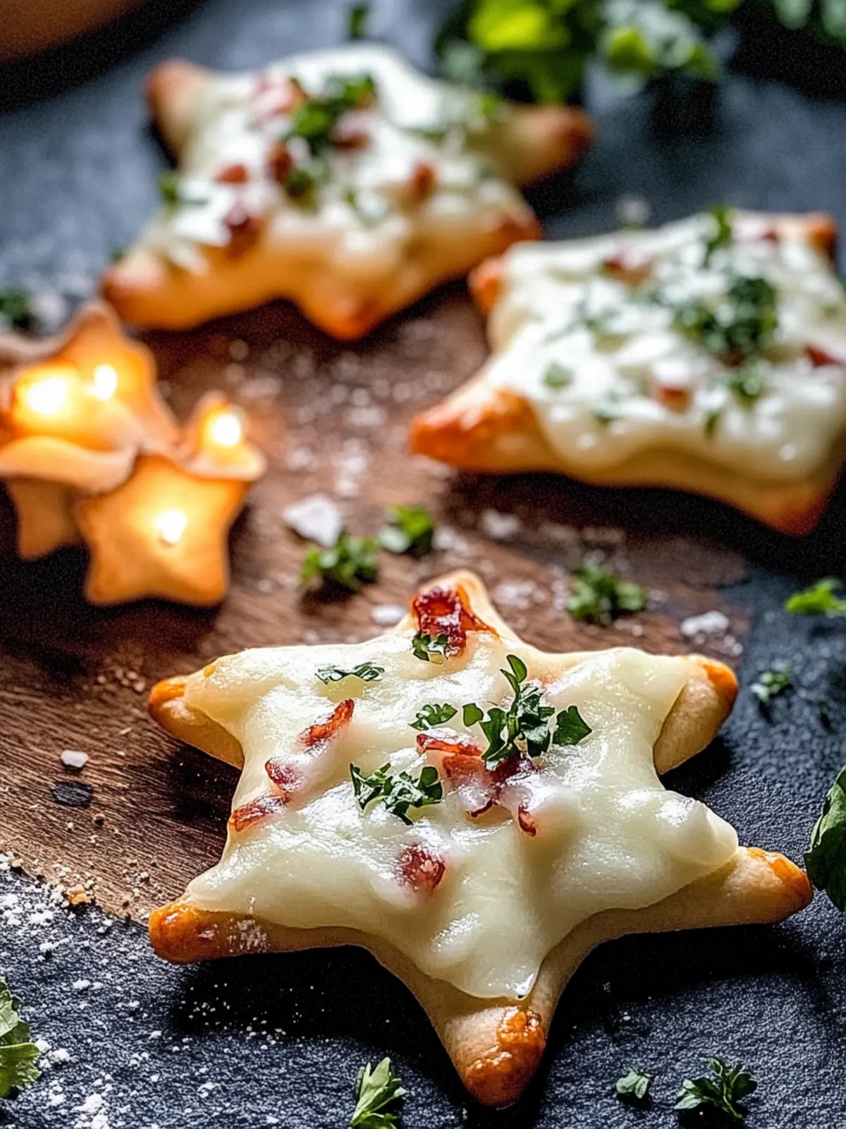 Mini Flammkuchen Sterne – Der perfekte Partysnack 3 Mini Flammkuchen Sterne