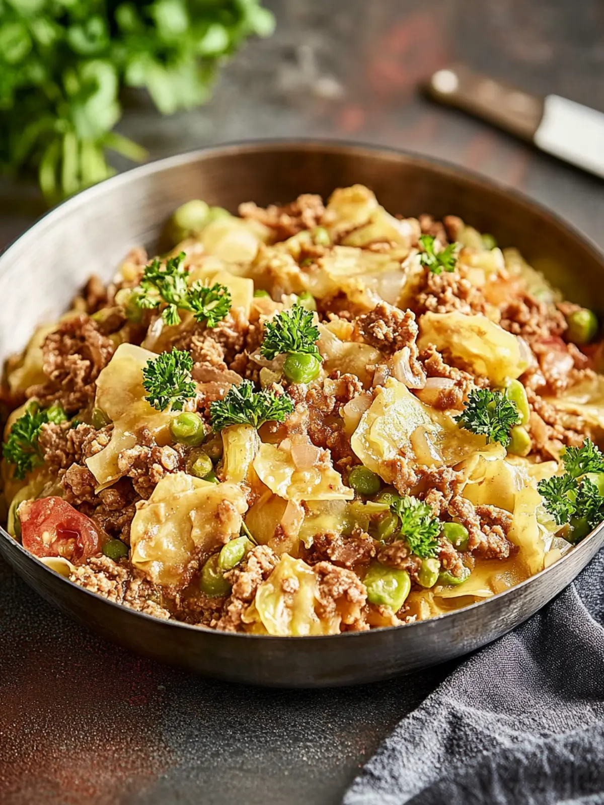 Wirsing mit Hackfleisch geschichtet: Ein einfaches Genussrezept 2 Wirsing mit Hackfleisch geschichtet