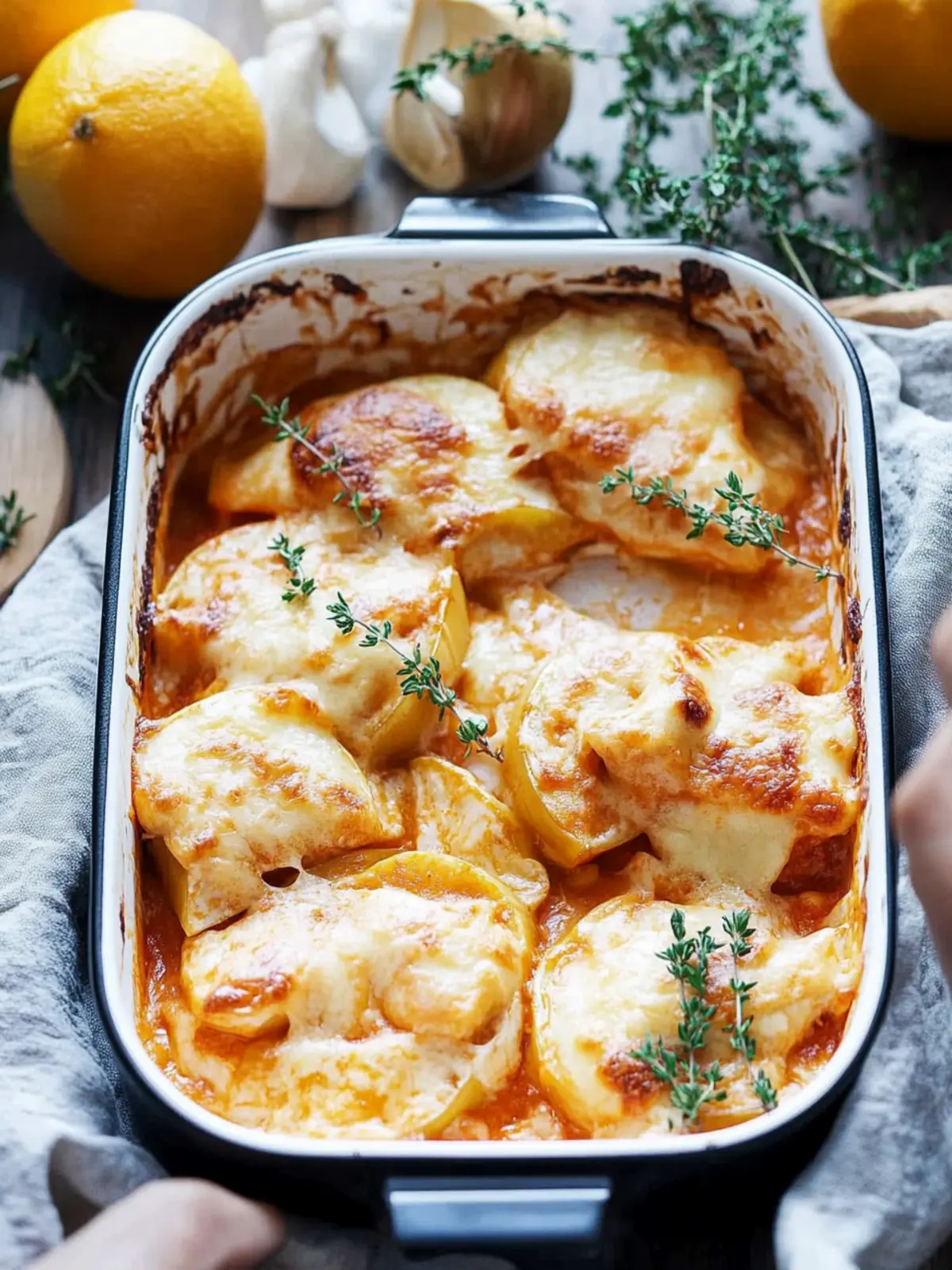 Gratinierter Schweinefilet Apfel Auflauf für Feinschmecker 3 Gratinierter Schweinefilet Apfel Auflauf