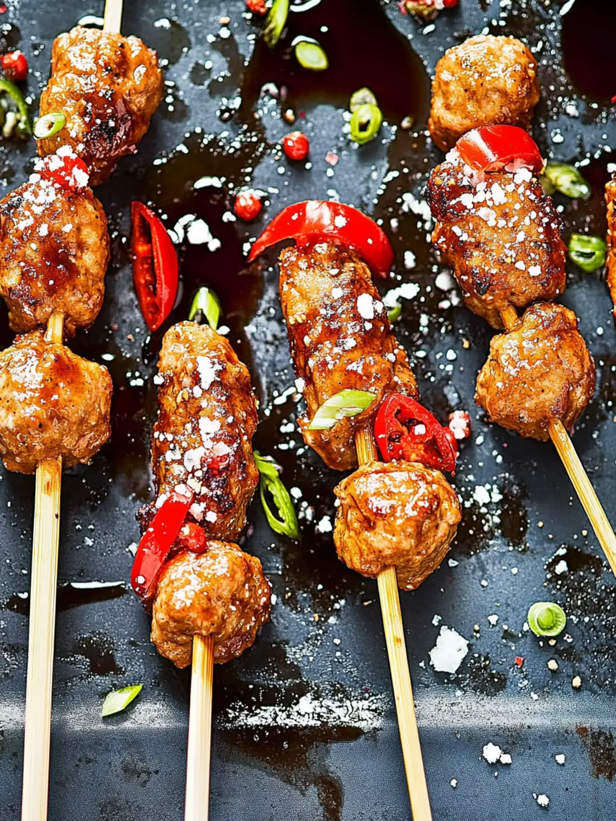 Teriyaki-Spieße mit würziger Honigmarinade 4 Teriyaki-Spieße