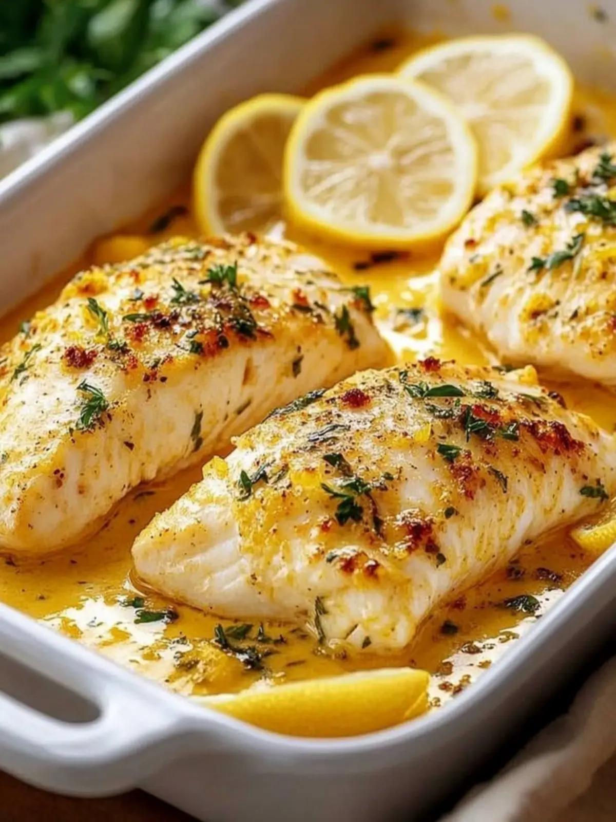 Saftiges Zitronen-Fischfilet aus dem Ofen genießen 2 Juicy lemon fish fillet from the oven