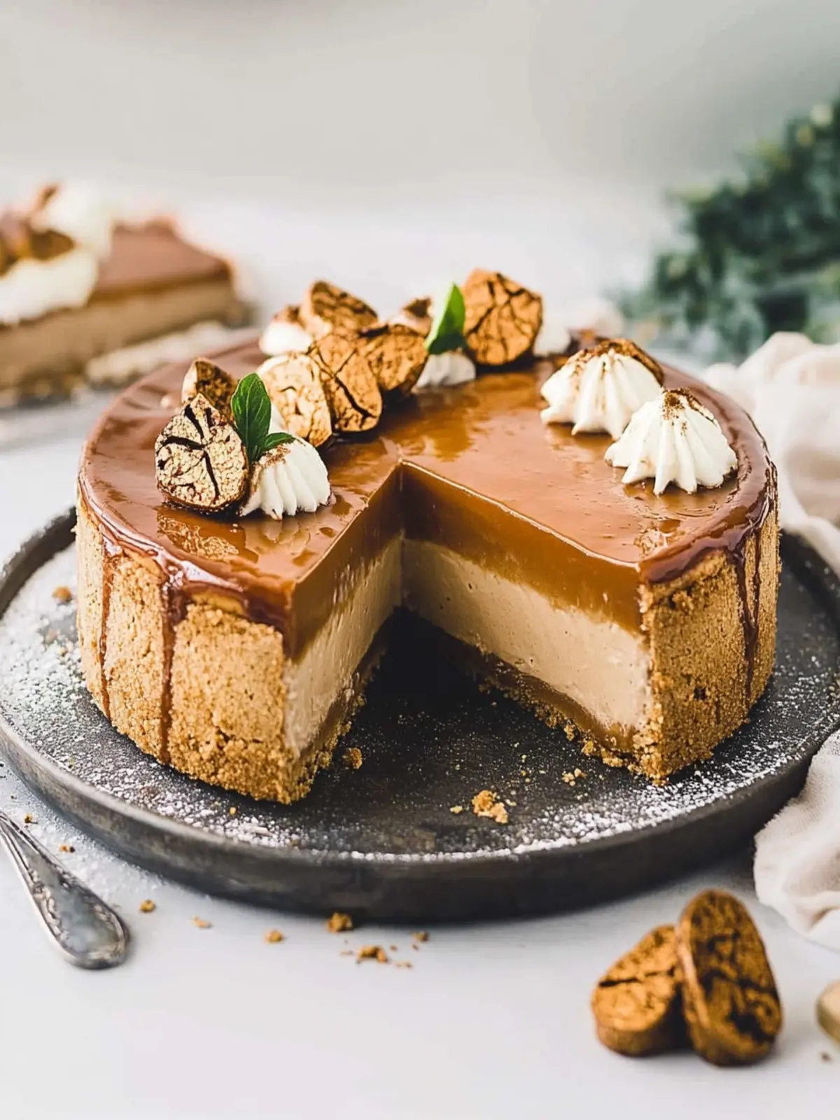 Spekulatius Karamell Käsekuchen für die Weihnachtszeit 4 Spekulatius Karamell Käsekuchen