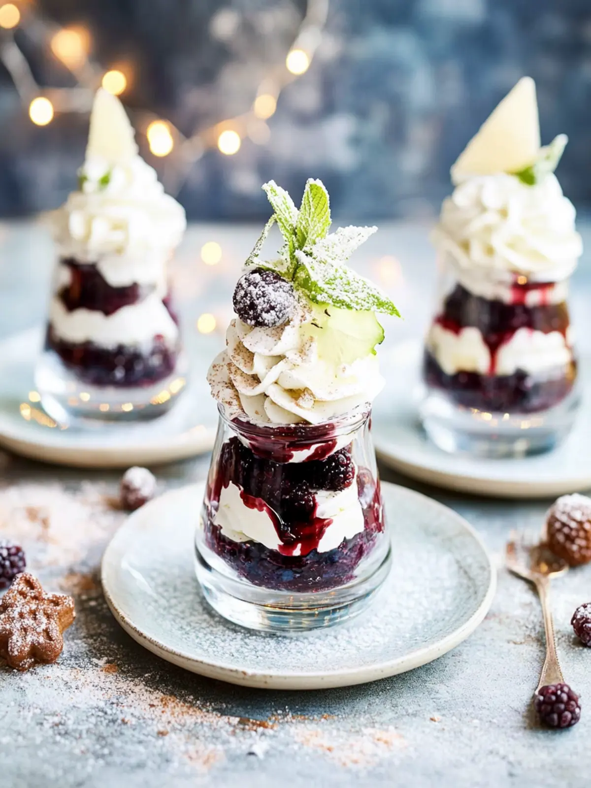 Schichtdessert – Wintertraum mit weißer Creme und Beeren