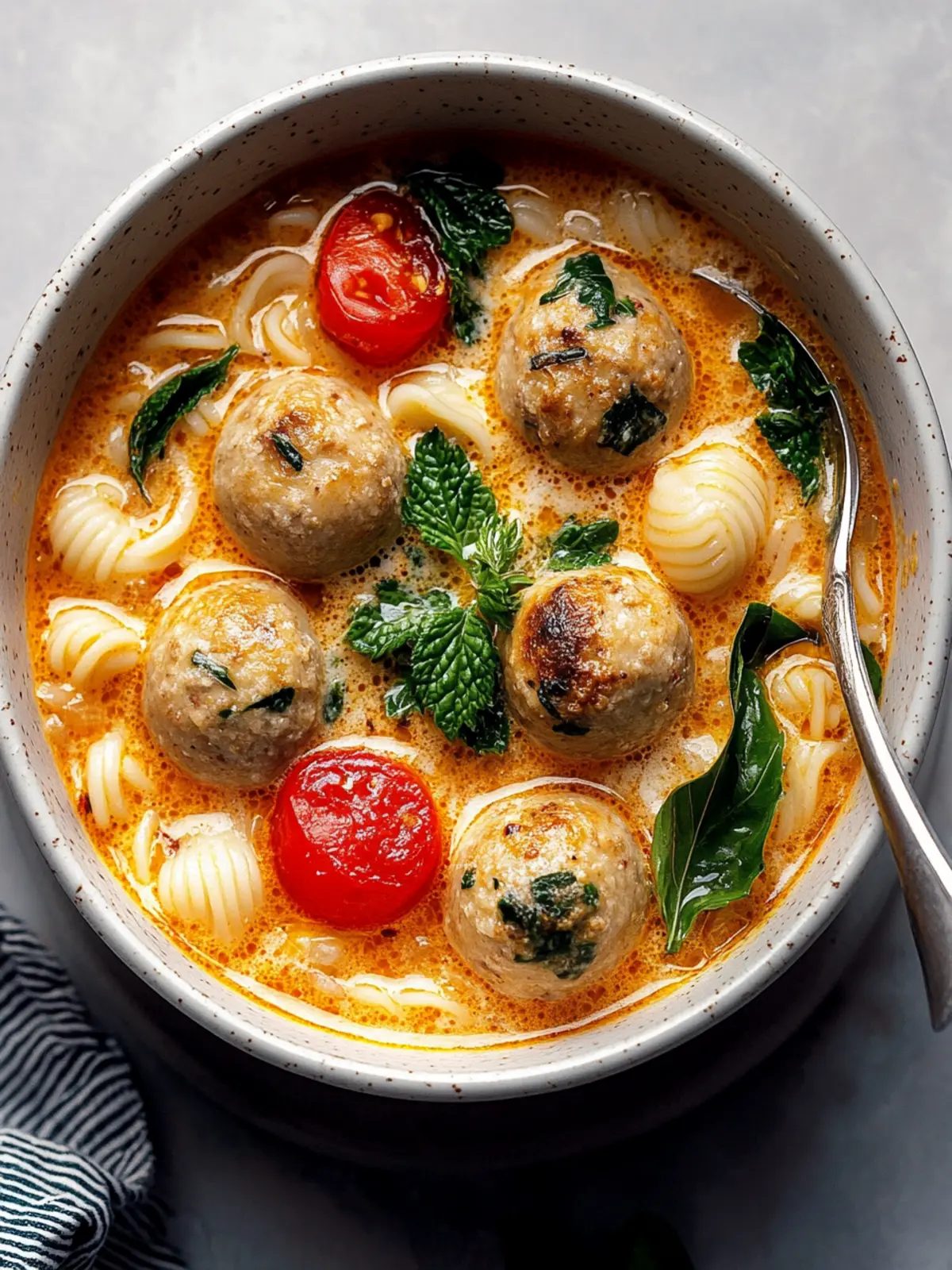 Cremige italienische Hackbällchensuppe für Gemütlichkeit 4 Cremige italienische Hackbällchensuppe