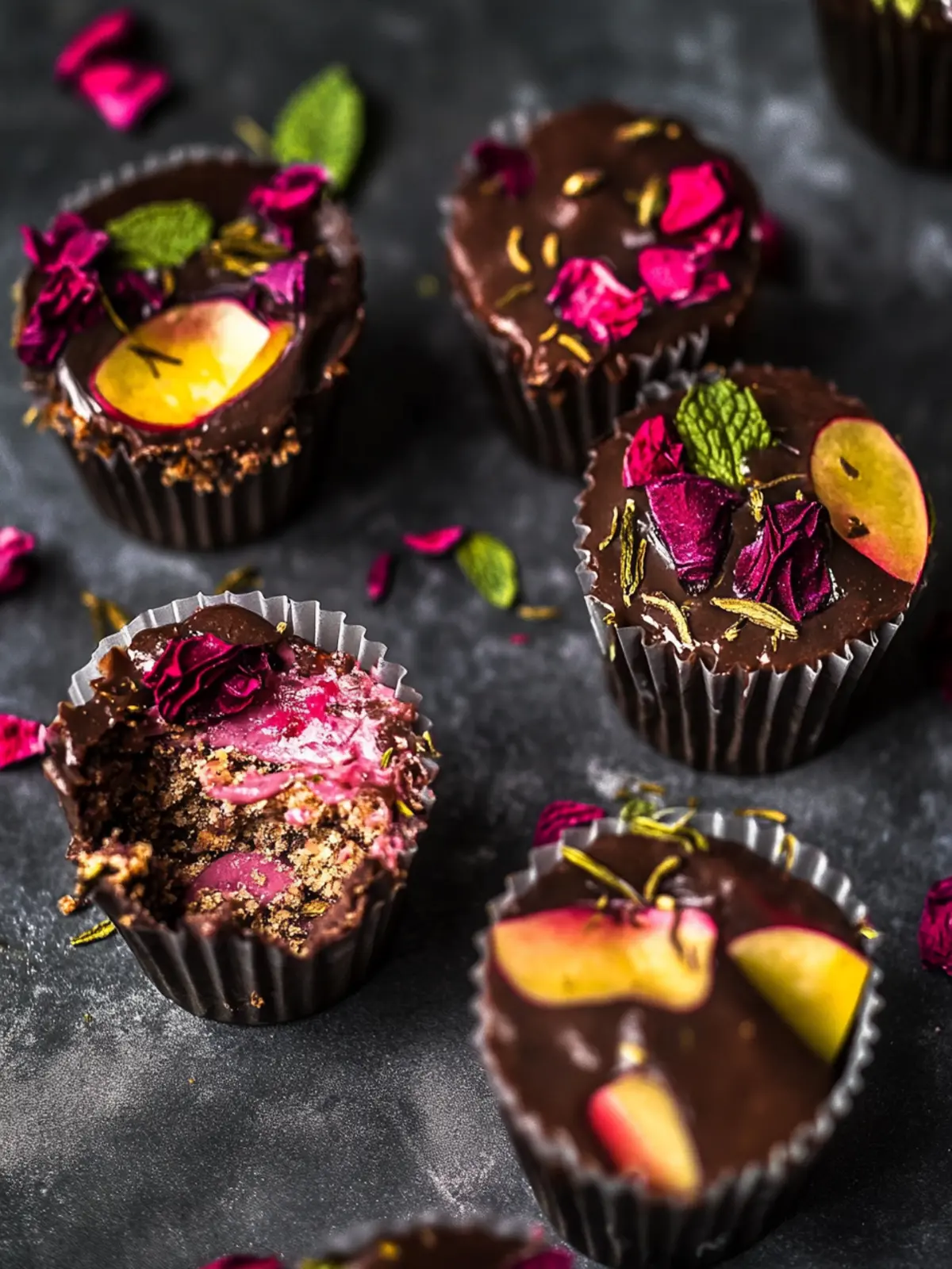 Schokomousse Beeren Becher für vegane Naschkatzen 4 Schokomousse Beeren Becher