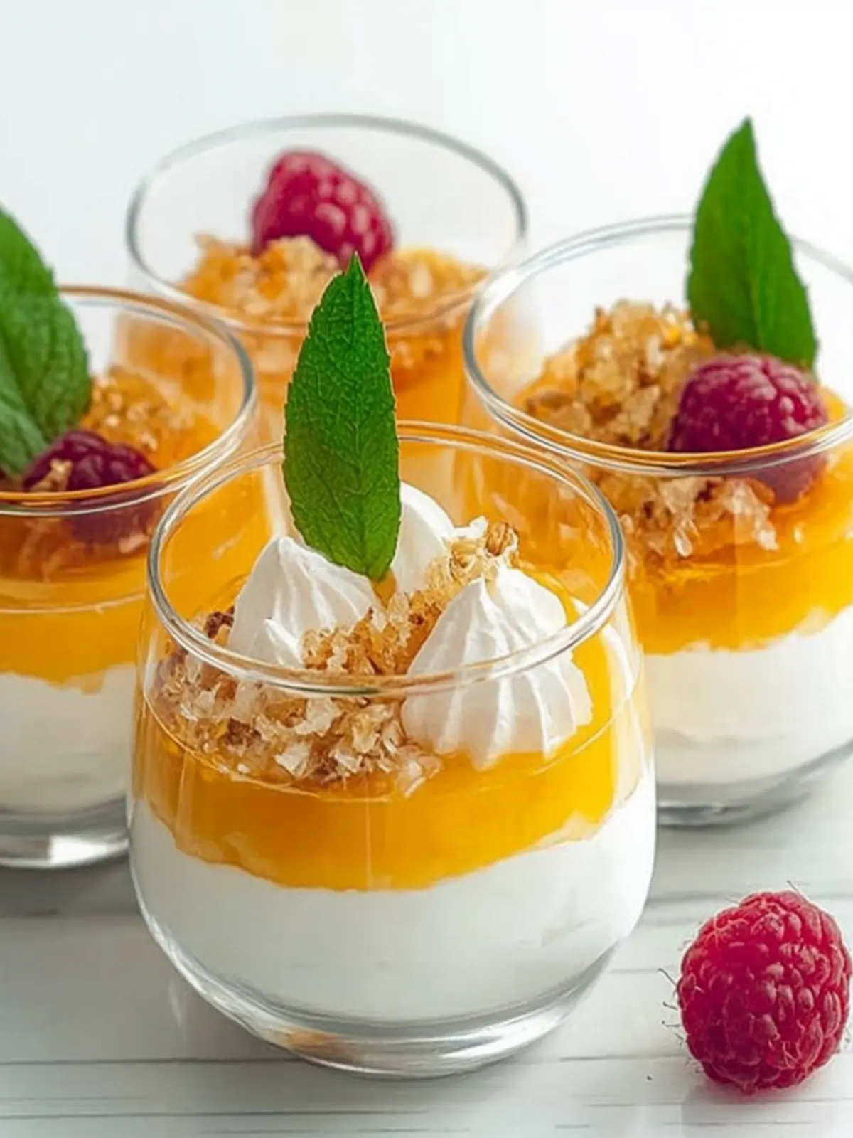 Orangen Käsekuchen Dessert im Glas