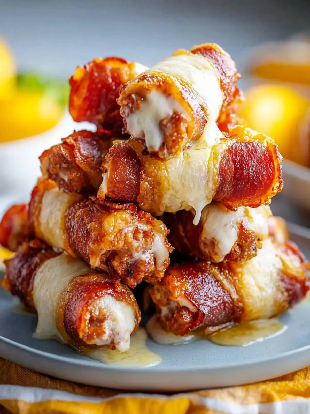 Krosse Speck-Mozzarella-Stäbchen für Snack-Fans 3 Speck-Mozzarella-Stäbchen