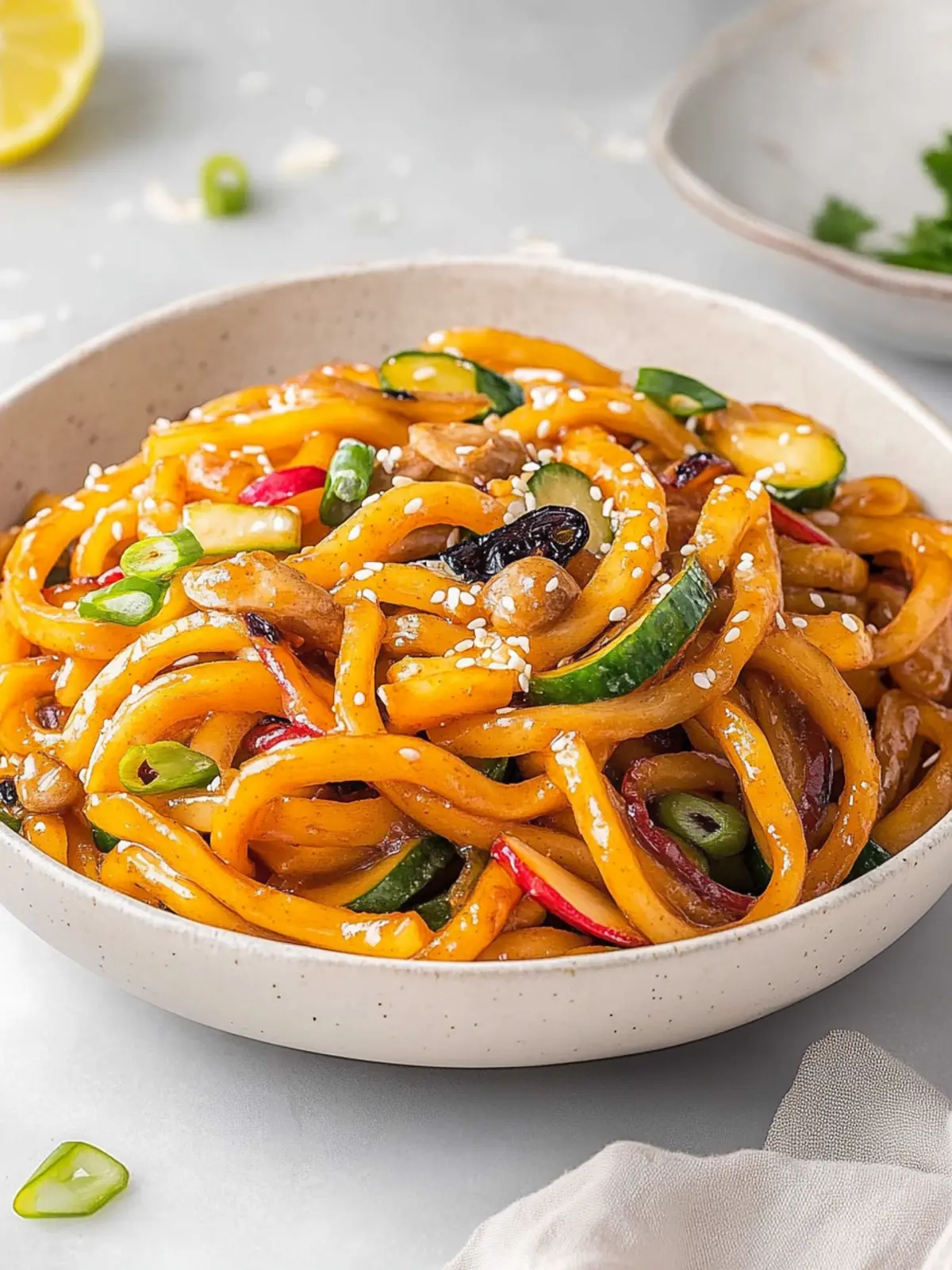 Schnelle Yaki Udon Nudeln mit Hähnchen genießen 3 Yaki Udon Nudeln