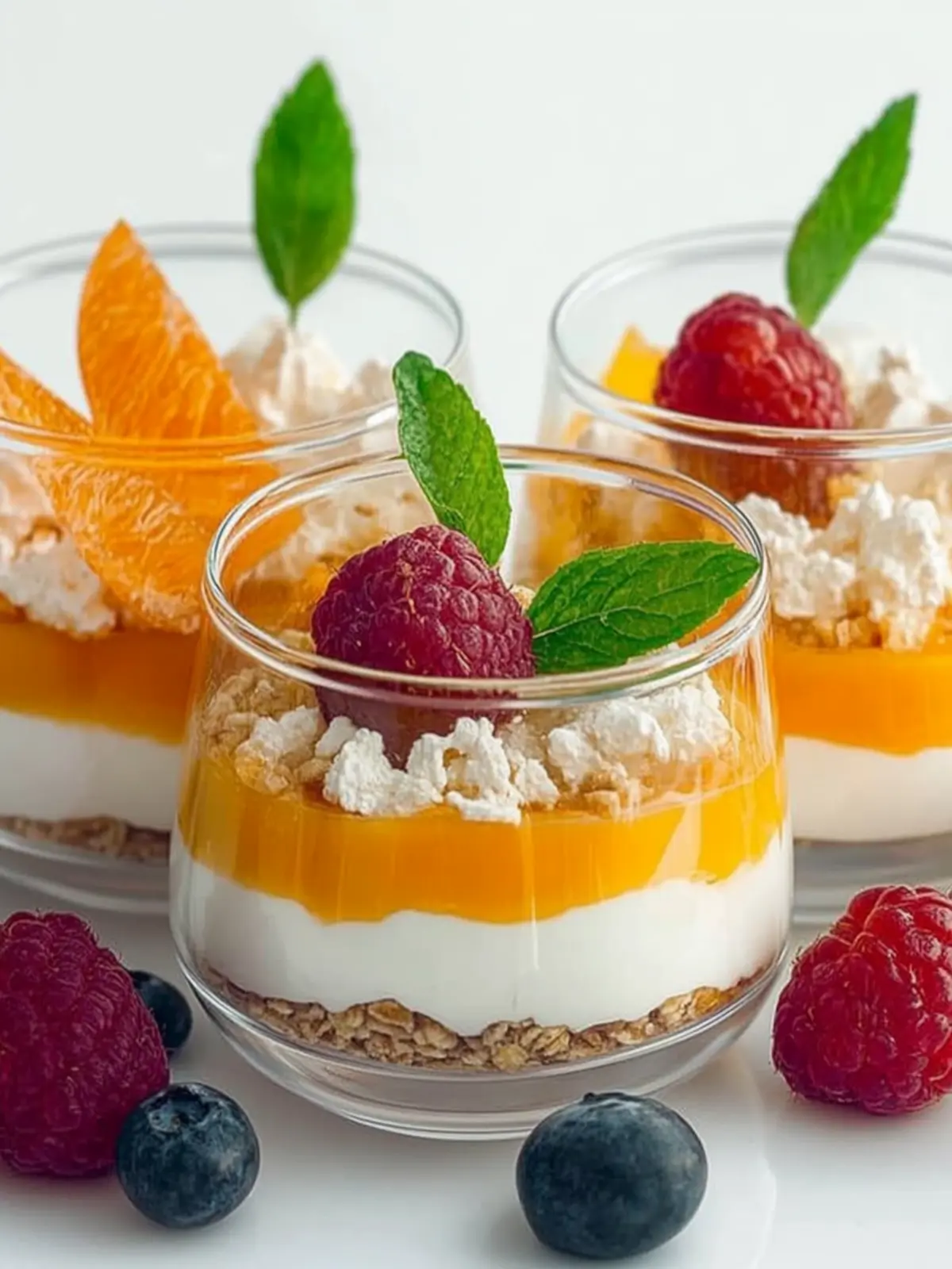 Orangen Käsekuchen Dessert im Glas