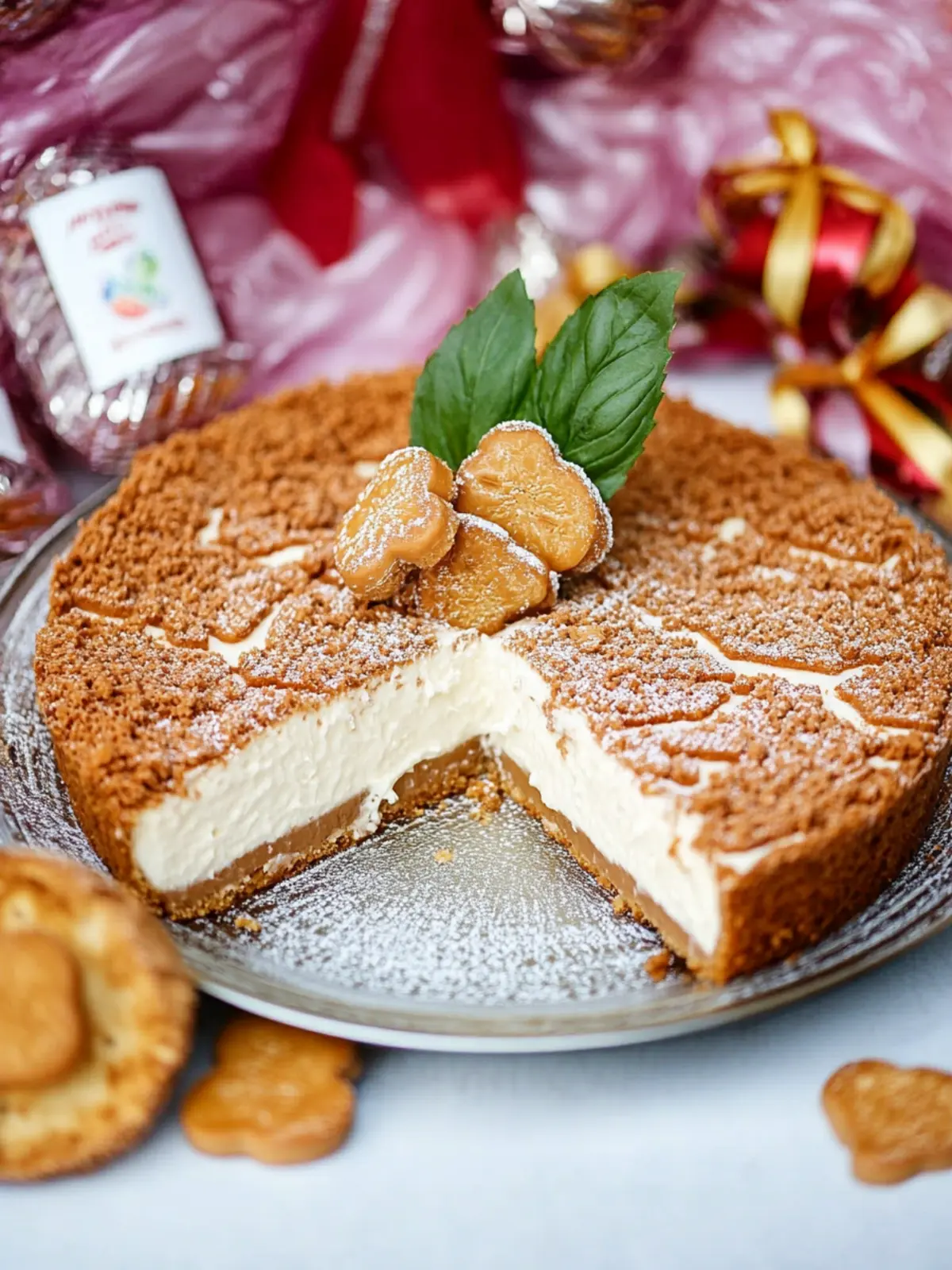 Spekulatius Käsekuchen mit Keksboden und Frischkäse 3 Spekulatius Käsekuchen mit Keksboden, Streuseln und Frischkäse