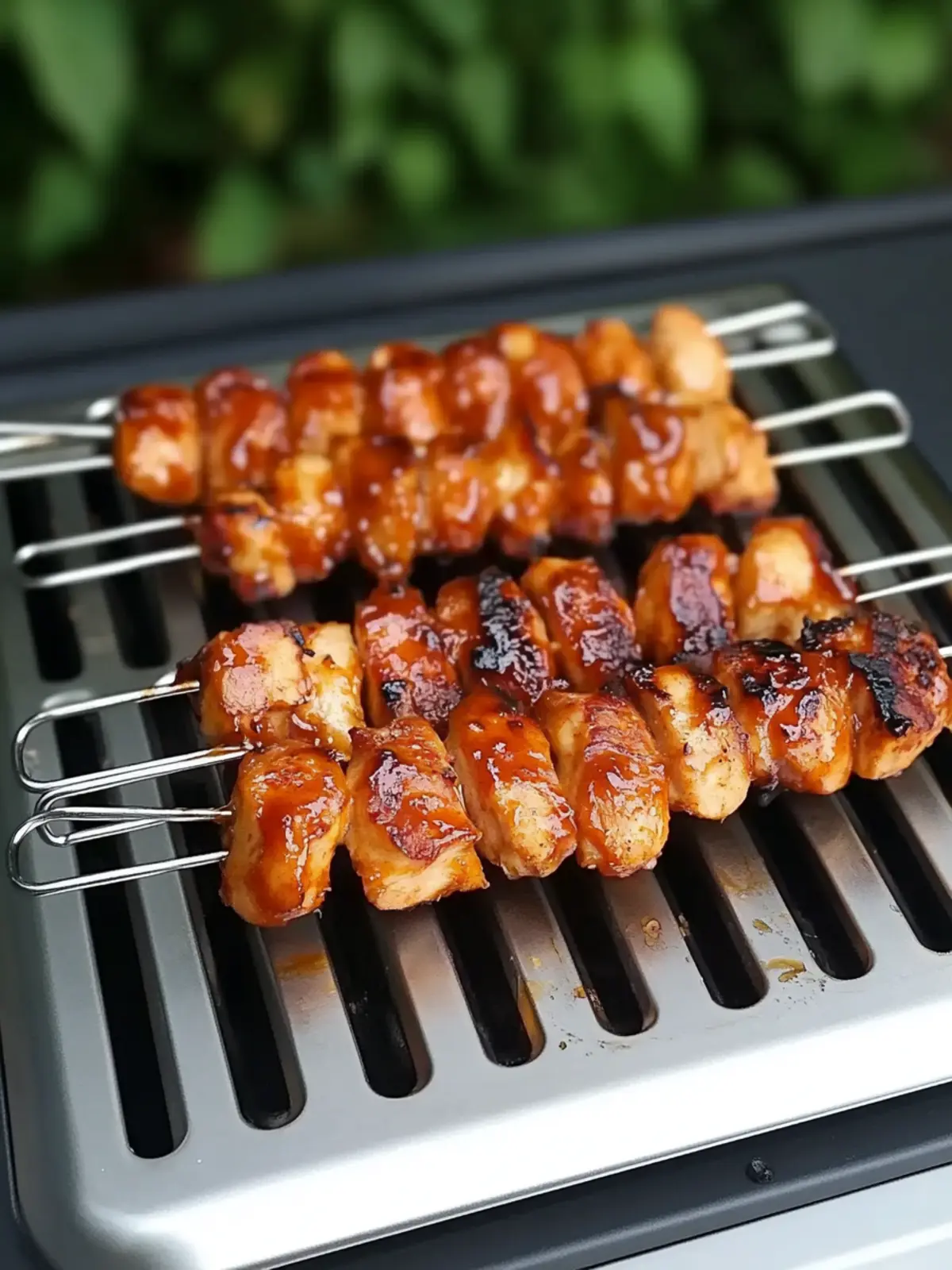 Gegrillte Honig-BBQ-Bacon-Hühnchen-Spieße einfach gemacht 4 Gegrillte Honig-BBQ-Bacon-Hühnchen-Spieße