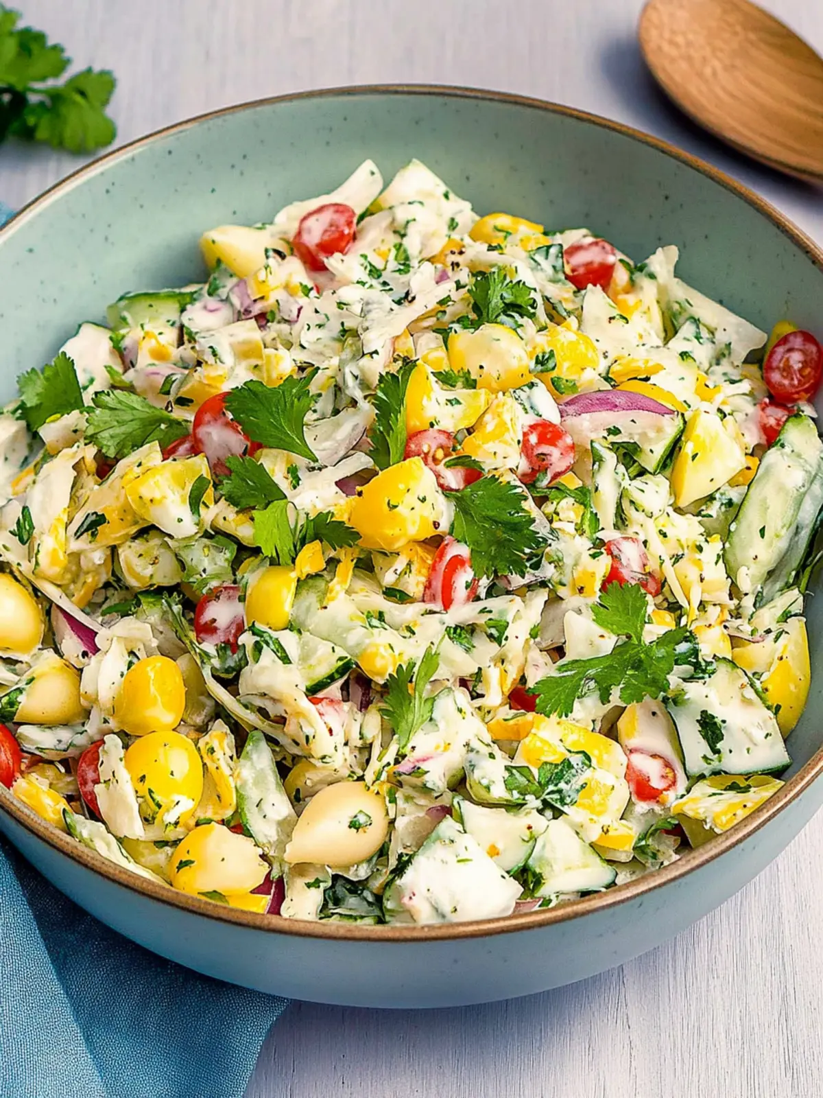 Übernacht-Salat mit cremigem Dressing leicht gemacht 5 Übernacht-Salat mit cremigem Dressing