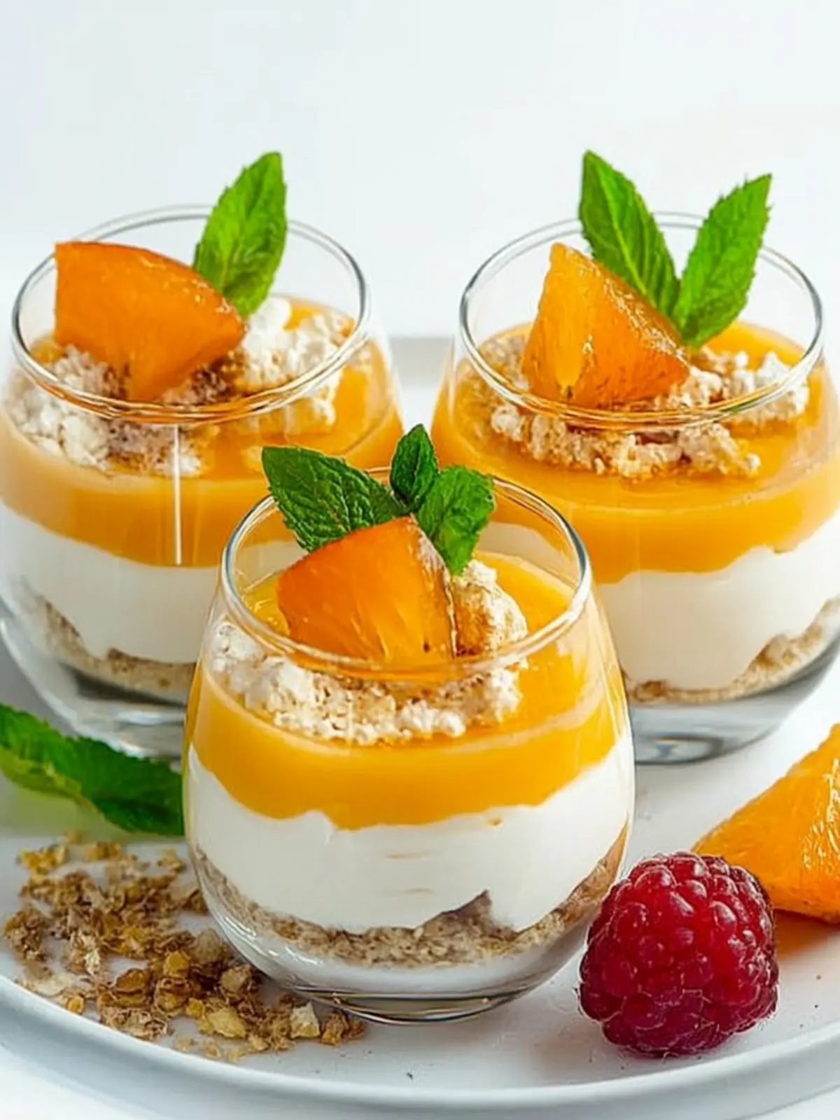 Orangen Käsekuchen Dessert im Glas