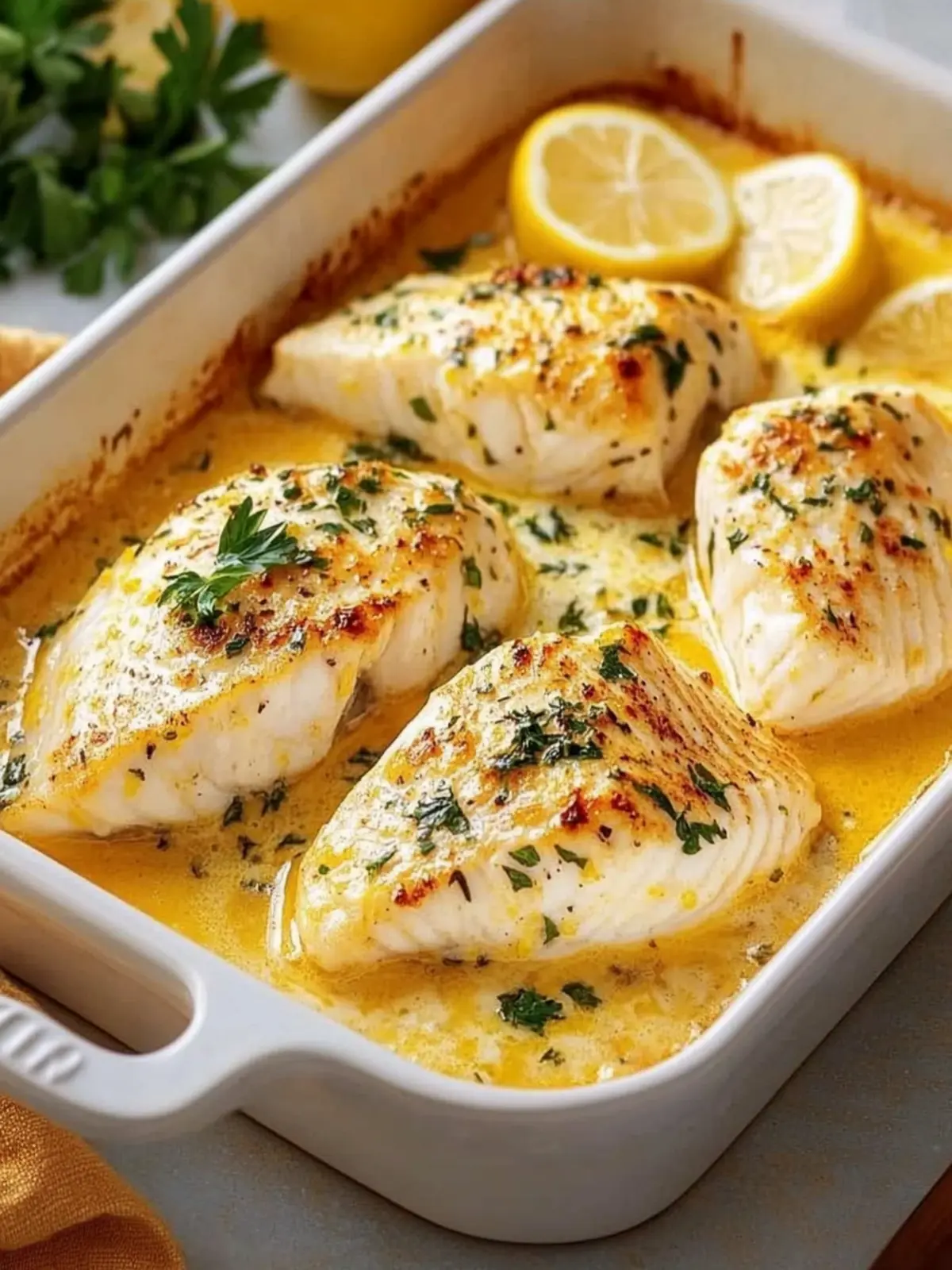 Saftiges Zitronen-Fischfilet aus dem Ofen genießen 3 Juicy lemon fish fillet from the oven