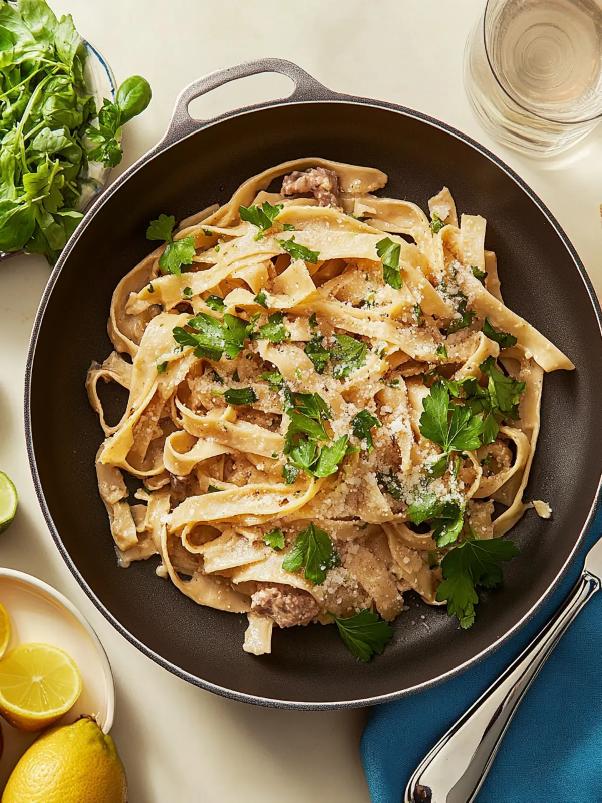 Cremige Knoblauch Pasta für ein schnelles Dinner 2 Cremige Knoblauch Pasta