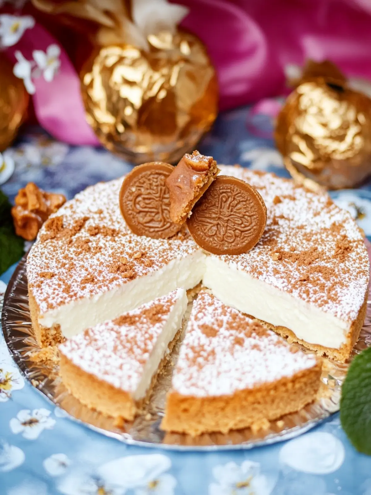 Spekulatius Käsekuchen mit Keksboden und Frischkäse 2 Spekulatius Käsekuchen mit Keksboden, Streuseln und Frischkäse