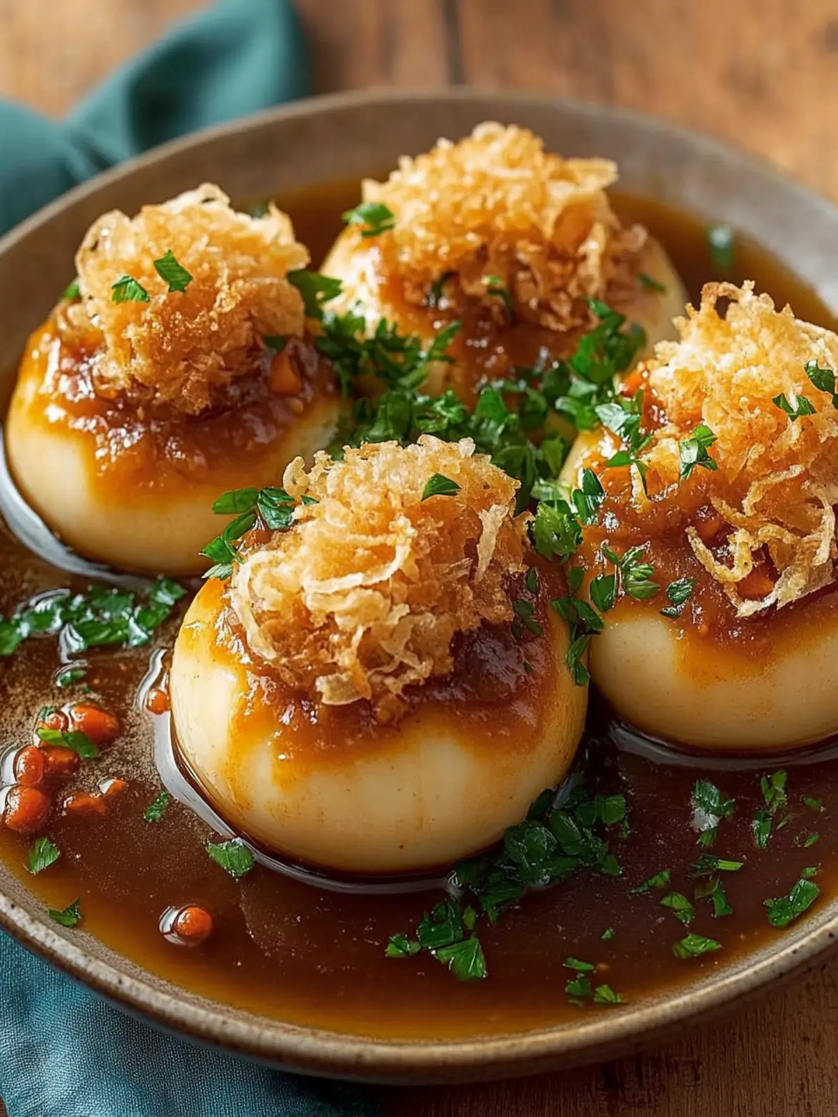 Klassische Kartoffelklöße mit Zwiebelsoße Rezept 2 Classic potato dumplings with onion sauce