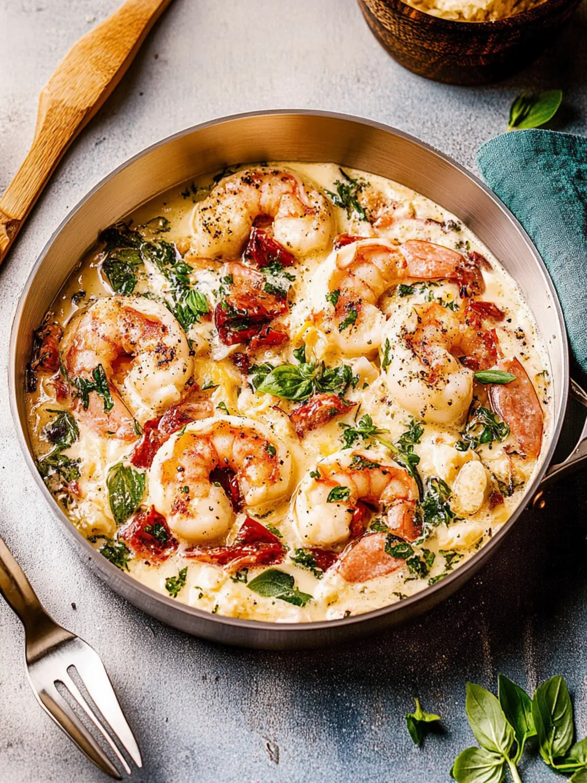 Cremige toskanische Garnelen für einen Genussabend 3 Cremige toskanische Garnelen