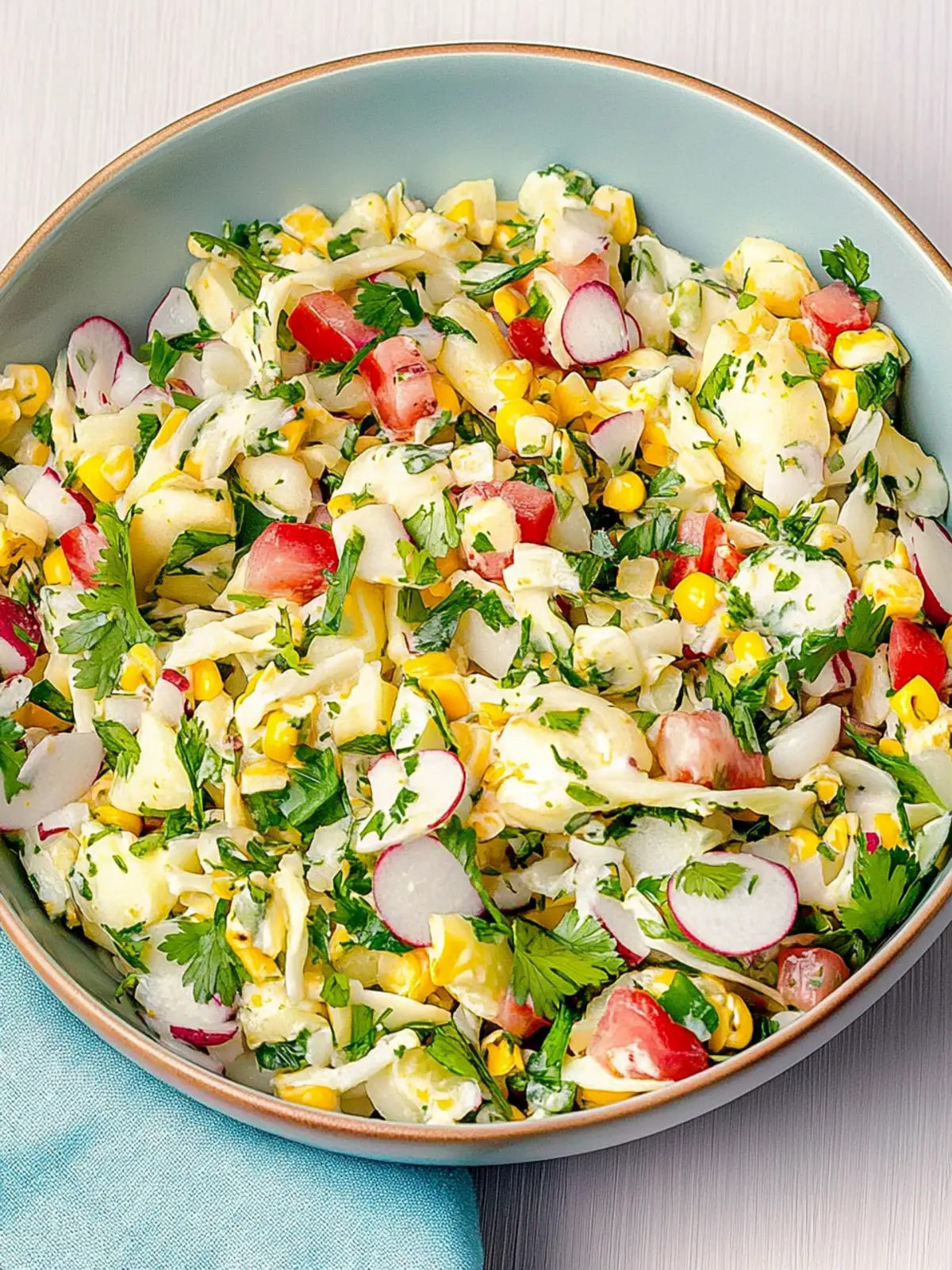 Übernacht-Salat mit cremigem Dressing für jede Party 5 Übernacht-Salat mit cremigem Dressing