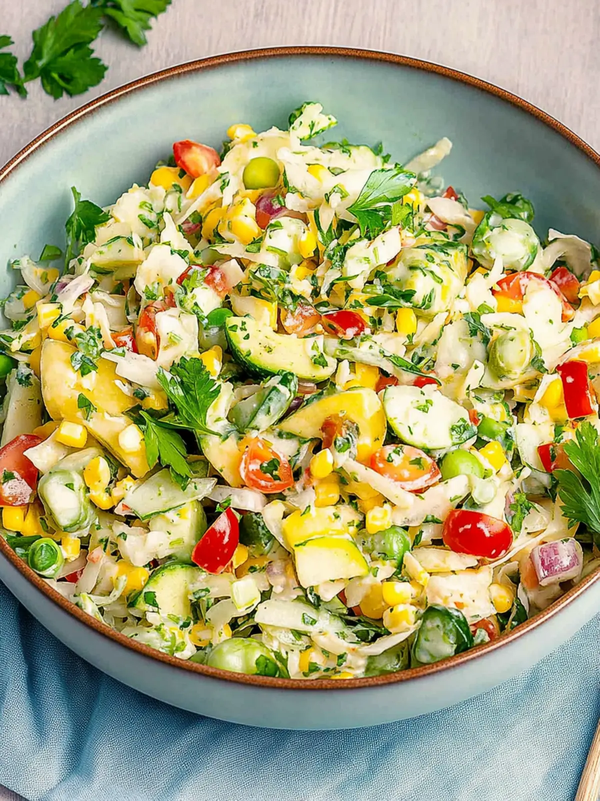 Übernacht-Salat mit cremigem Dressing leicht gemacht 3 Übernacht-Salat mit cremigem Dressing