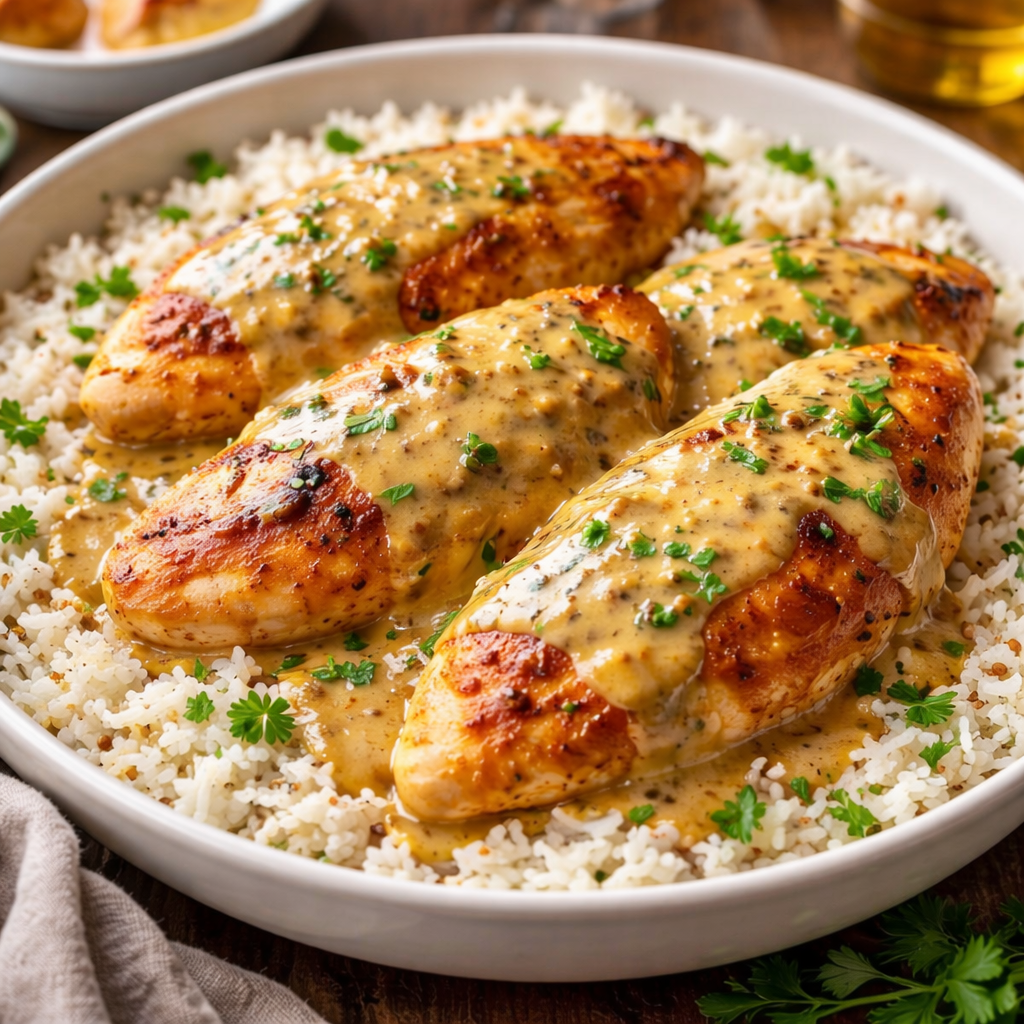 Saftiges Honig-Senf-Hähnchen mit Reis für jedes Familienessen 2 Saftiges Honig-Senf-Hähnchen mit Reis für jedes Familienessen