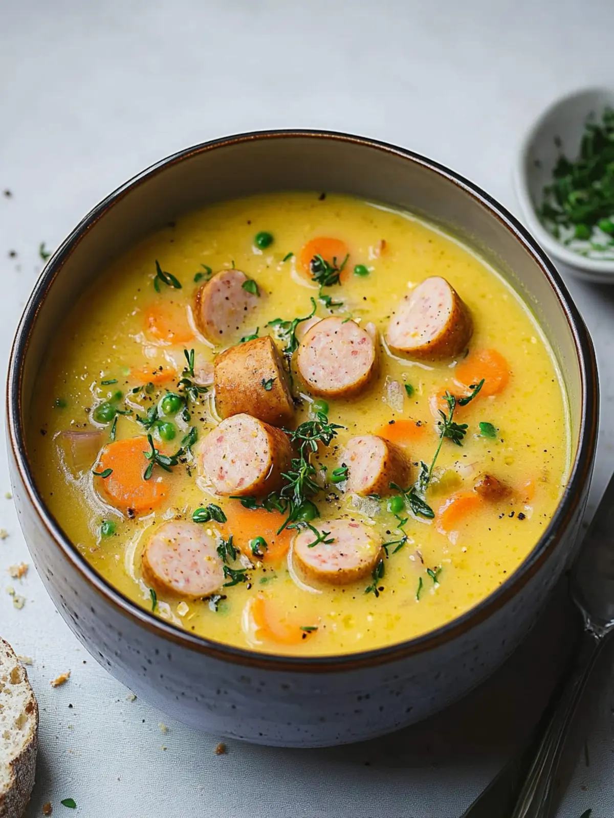 Herzhafte Kartoffelsuppe mit Wiener Würstchen für kalte Tage 2 Kartoffelsuppe mit Wiener Würstchen