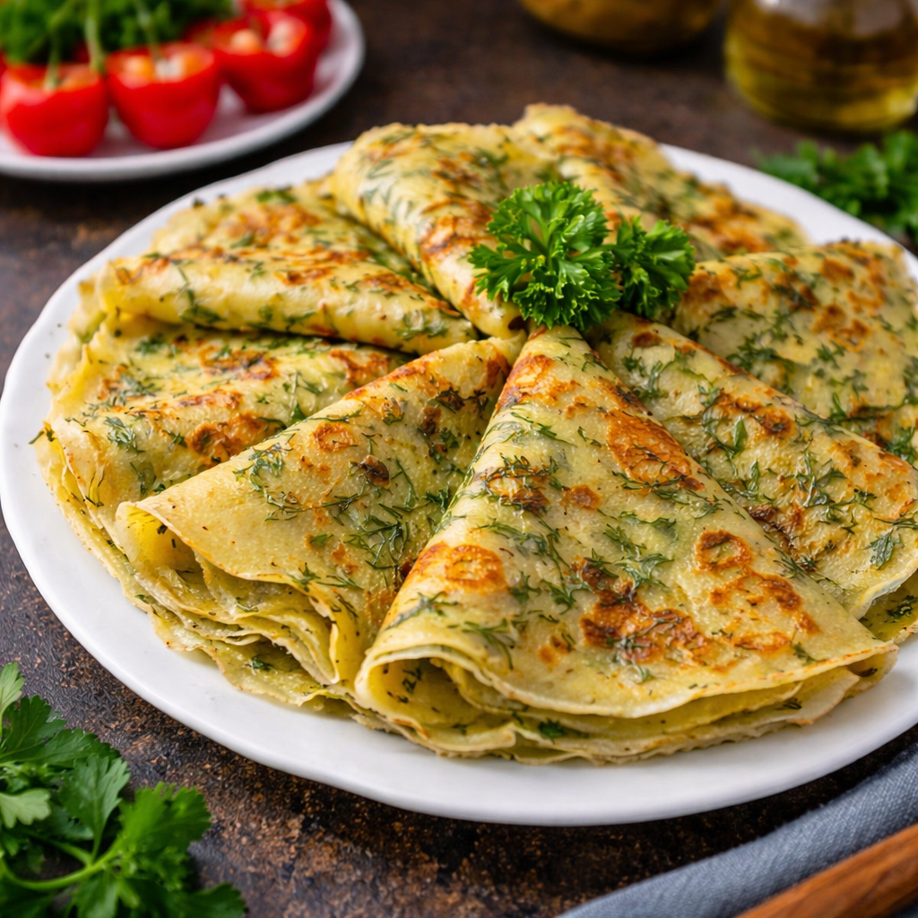 Kräuter-Käse-Blini: Einfache herzhafte Pfannkuchen mit Käse 2 Kräuter-Käse-Blini: Einfache herzhafte Pfannkuchen mit Käse