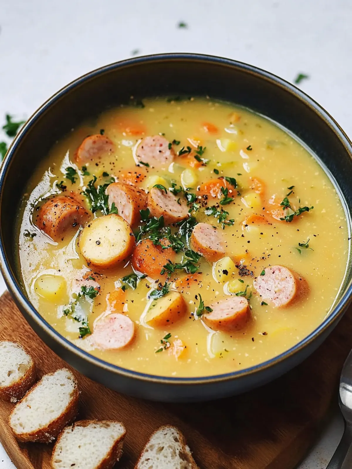 Herzhafte Kartoffelsuppe mit Wiener Würstchen für kalte Tage 4 Kartoffelsuppe mit Wiener Würstchen