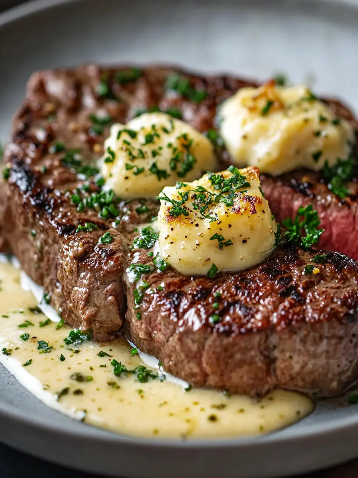 Knoblauchbutter-Steak mit Parmesan-Cremesauce Rezept für Feinschmecker 3 Knoblauchbutter-Steak mit Parmesan-Cremesauce Rezept