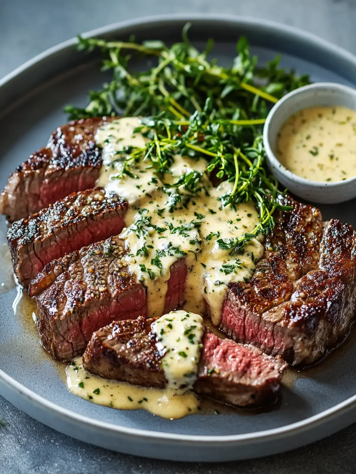 Knoblauchbutter-Steak mit Parmesan-Cremesauce Rezept für Genussexperten 2 Knoblauchbutter-Steak mit Parmesan-Cremesauce Rezept