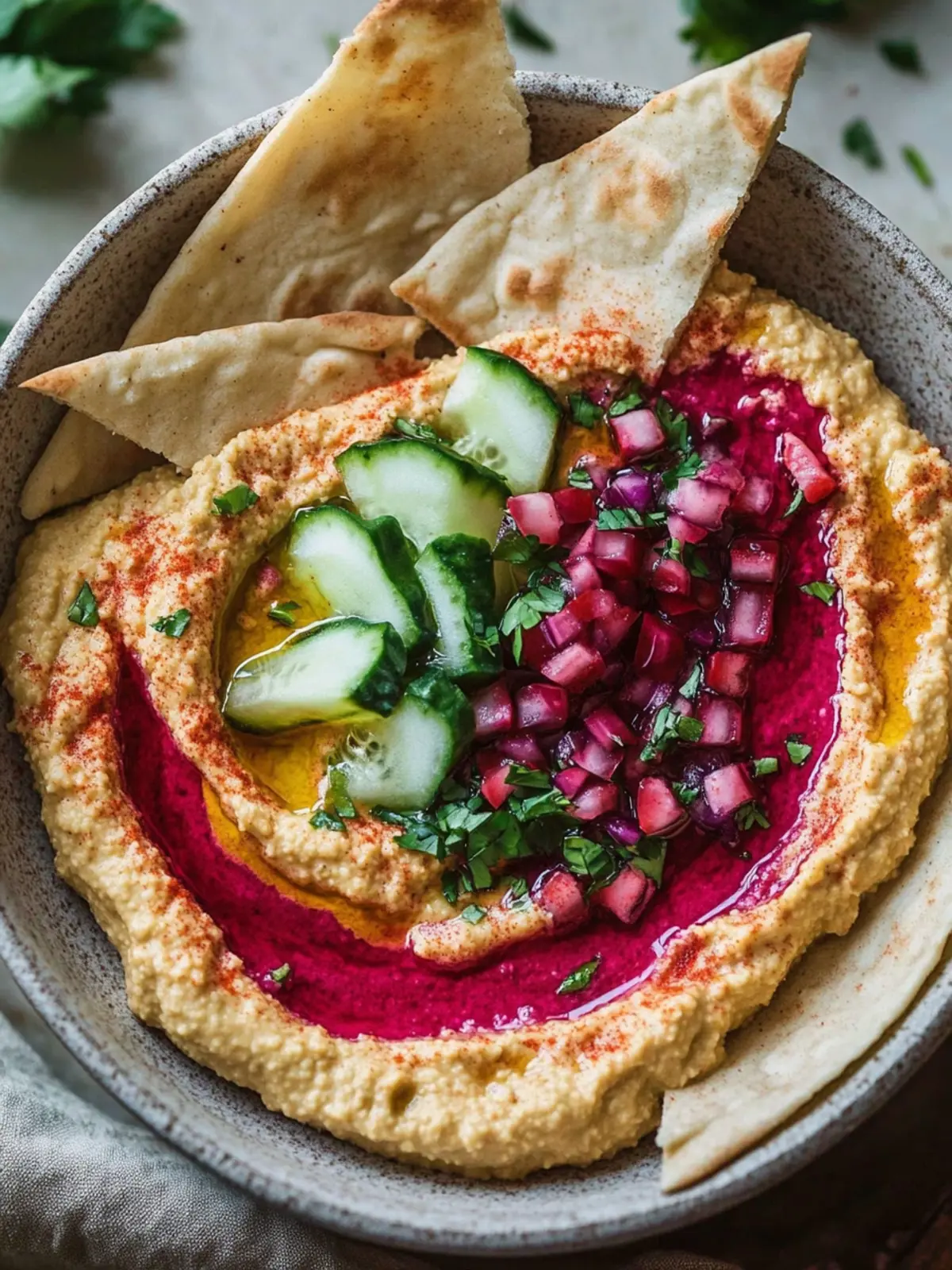 Geröstete Randen Hummus Pita für ein gesundes Snackvergnügen 2 Geröstete Randen Hummus Pita
