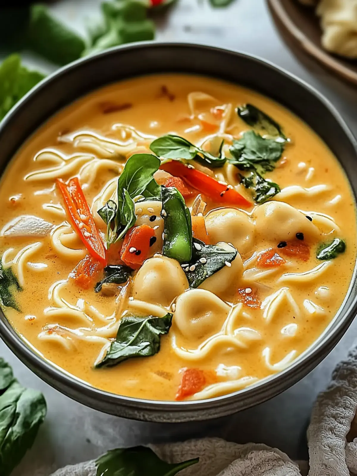 Asiatische Kokos-Curry-Suppe mit Reisnudeln - Schnell & Lecker 2 Asiatische Kokos-Curry-Suppe mit Reisnudeln