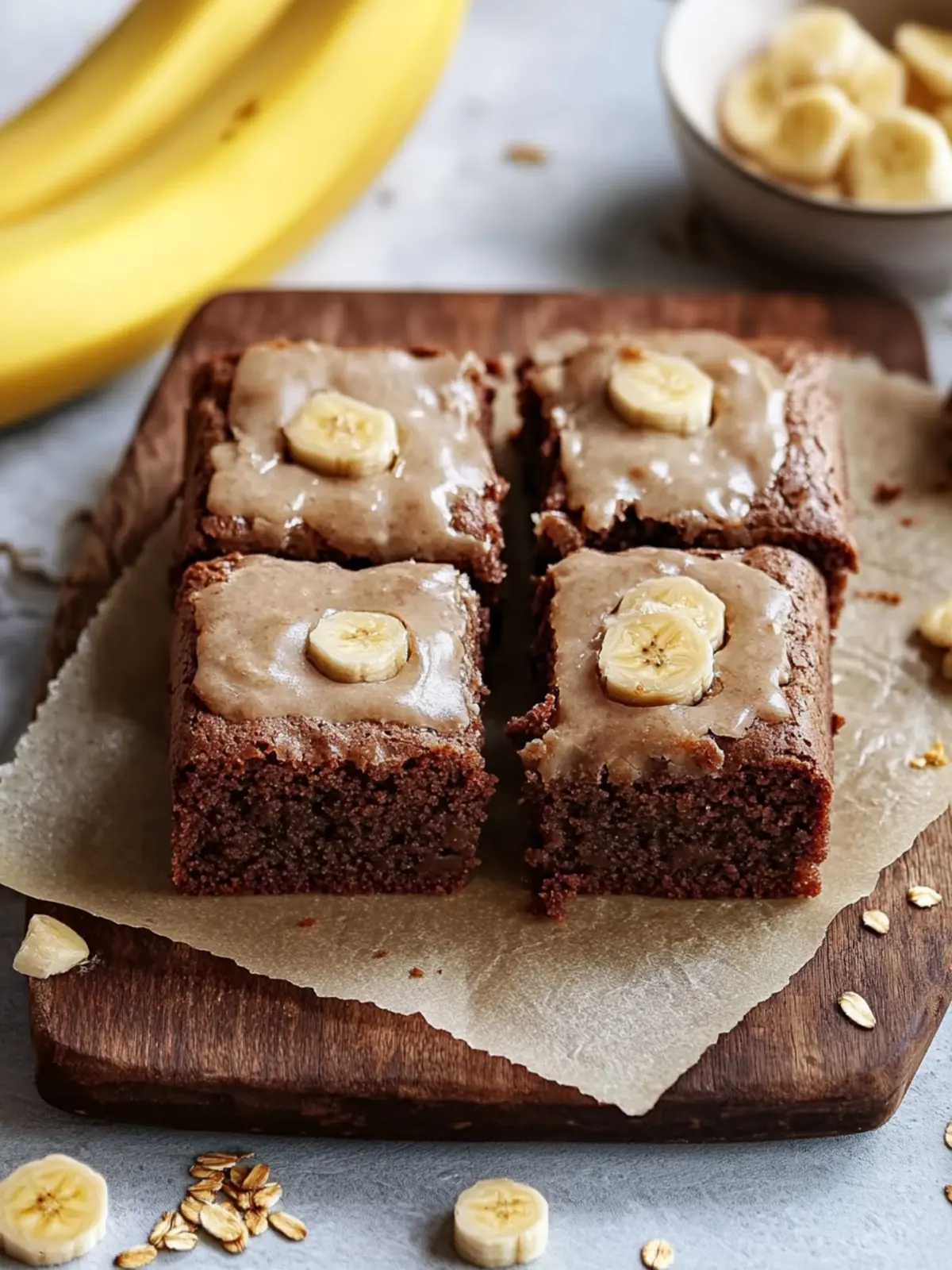 Saftige Bananenbrot-Brownies mit Frischkäse-Frosting genießen 4 Bananenbrot-Brownies